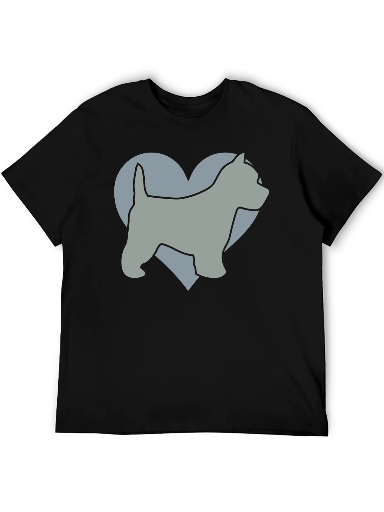 Dog Lover Tee: Westie Heart Graphic Black T-Shirt