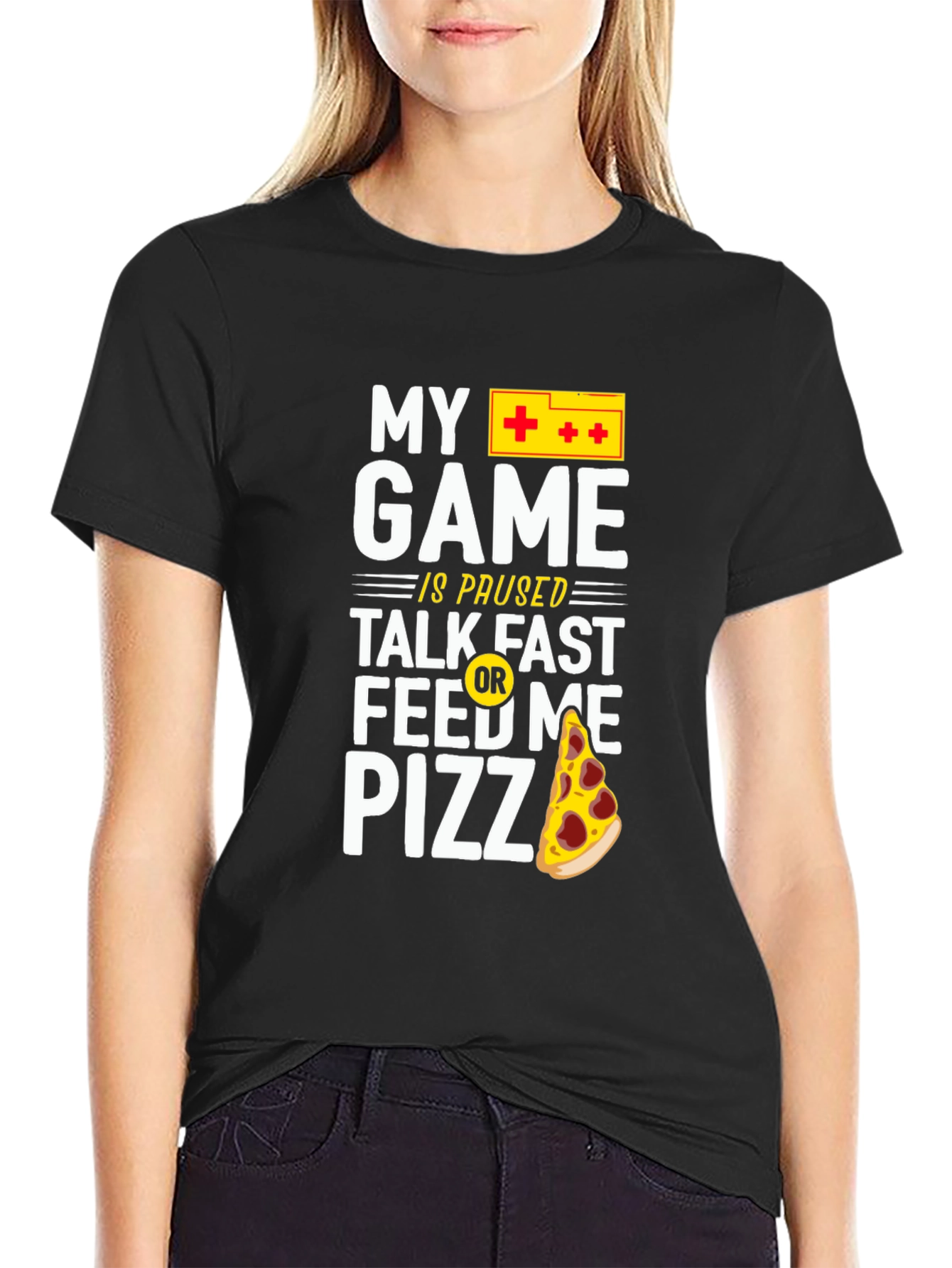 My Game Is Paused Pizza Gamer T-Shirt