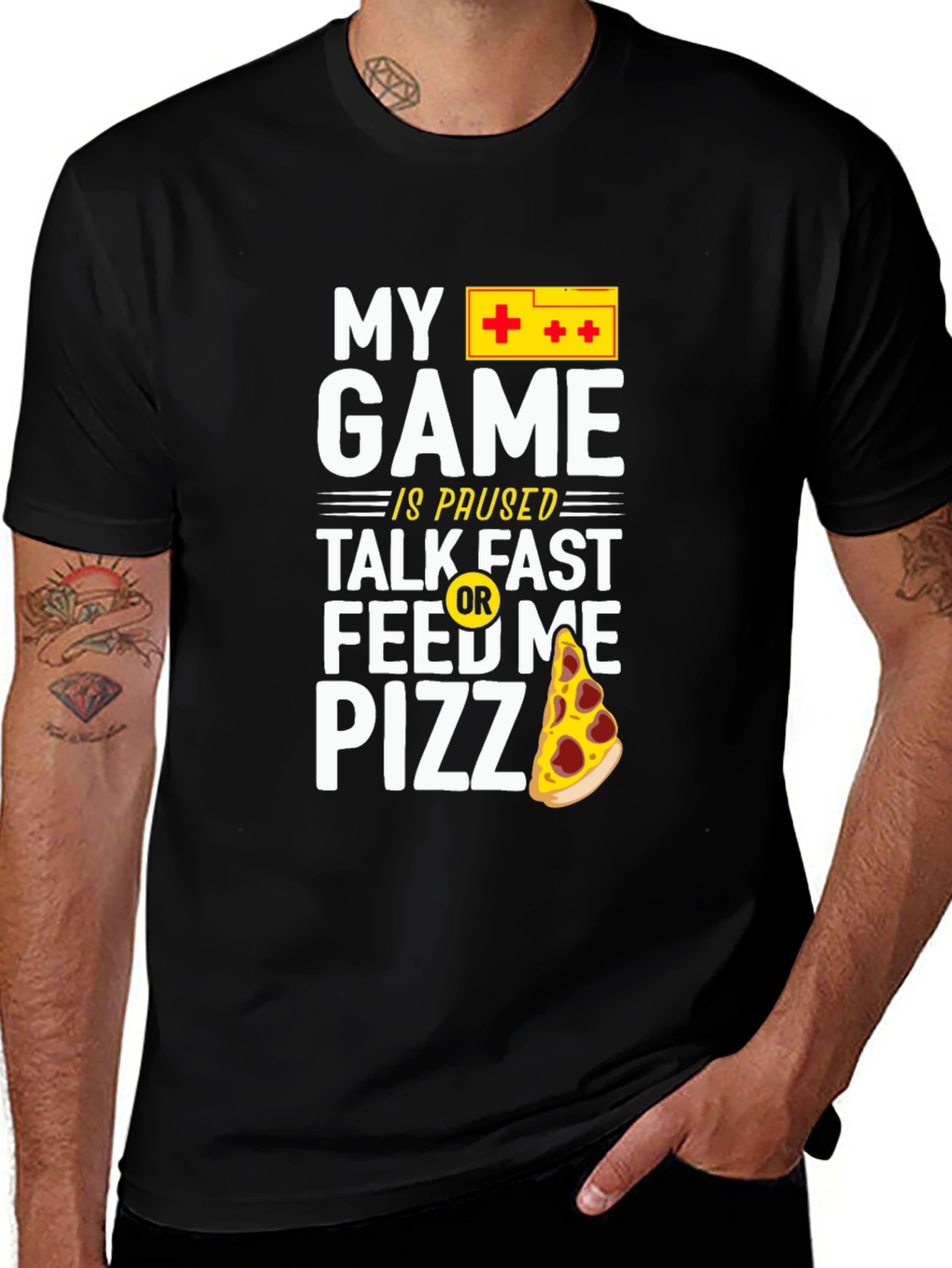 My Game Is Paused Pizza Gamer T-Shirt