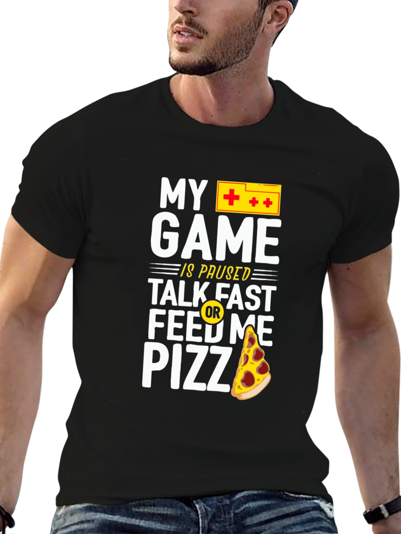 My Game Is Paused Pizza Gamer T-Shirt