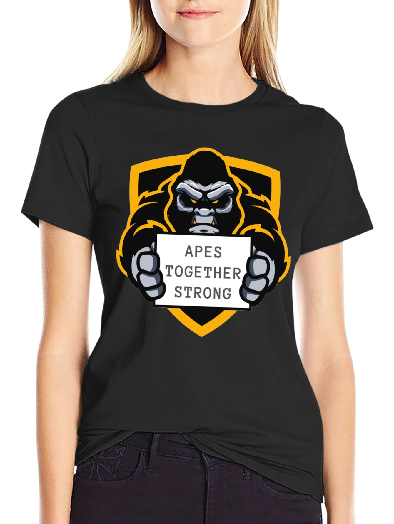 Apes Together Strong Black Graphic Tee
