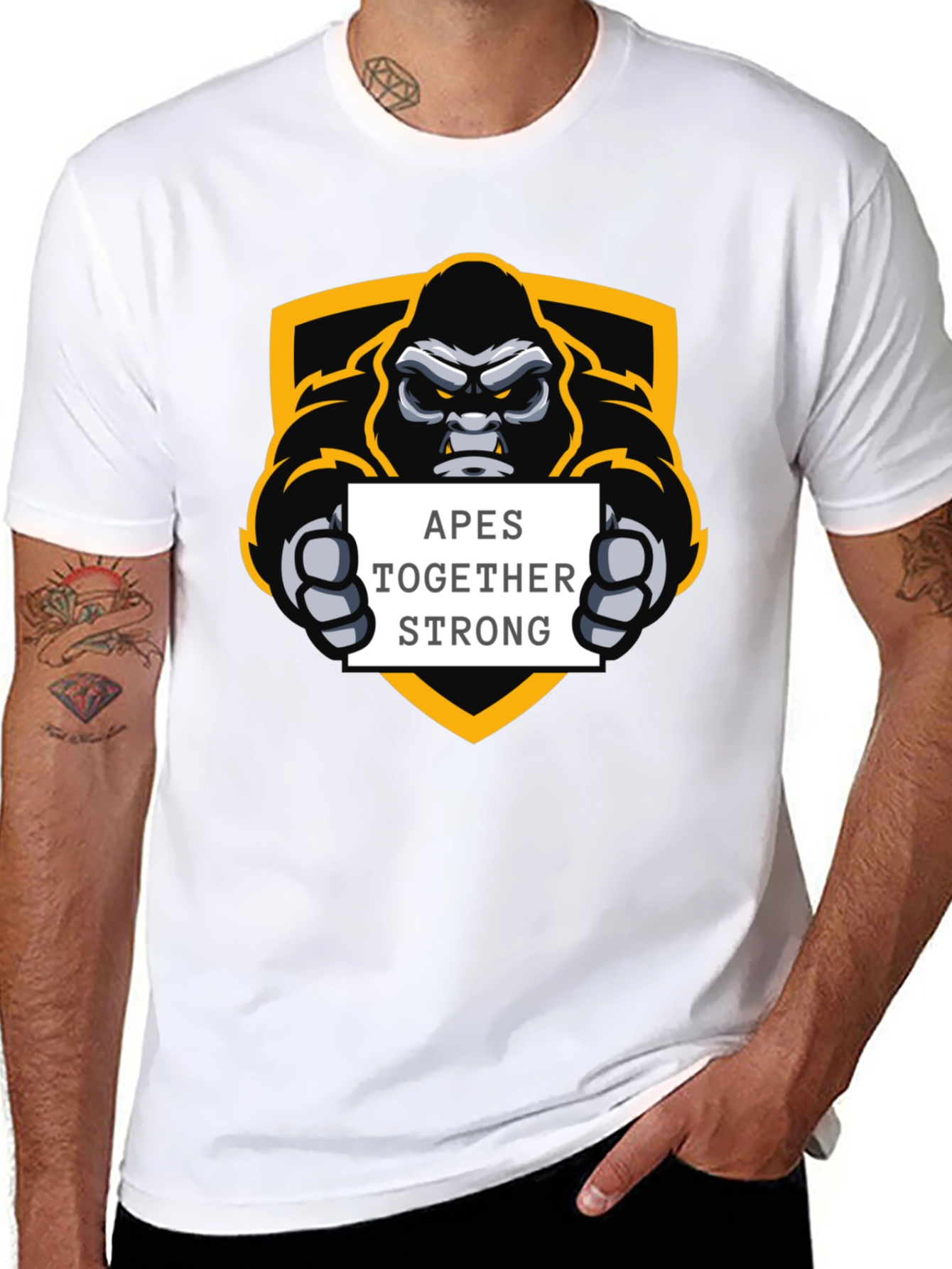 Apes Together Strong Black Graphic Tee