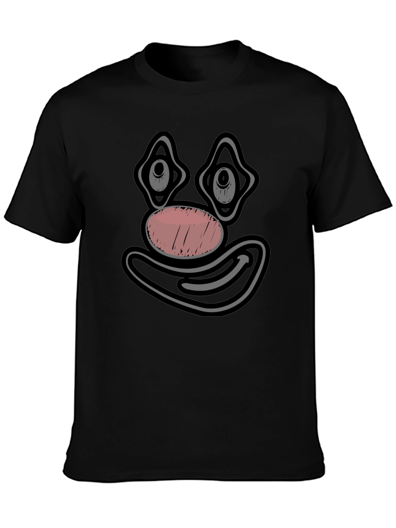 Clown Face Graphic Tee - Black Cotton T-Shirt