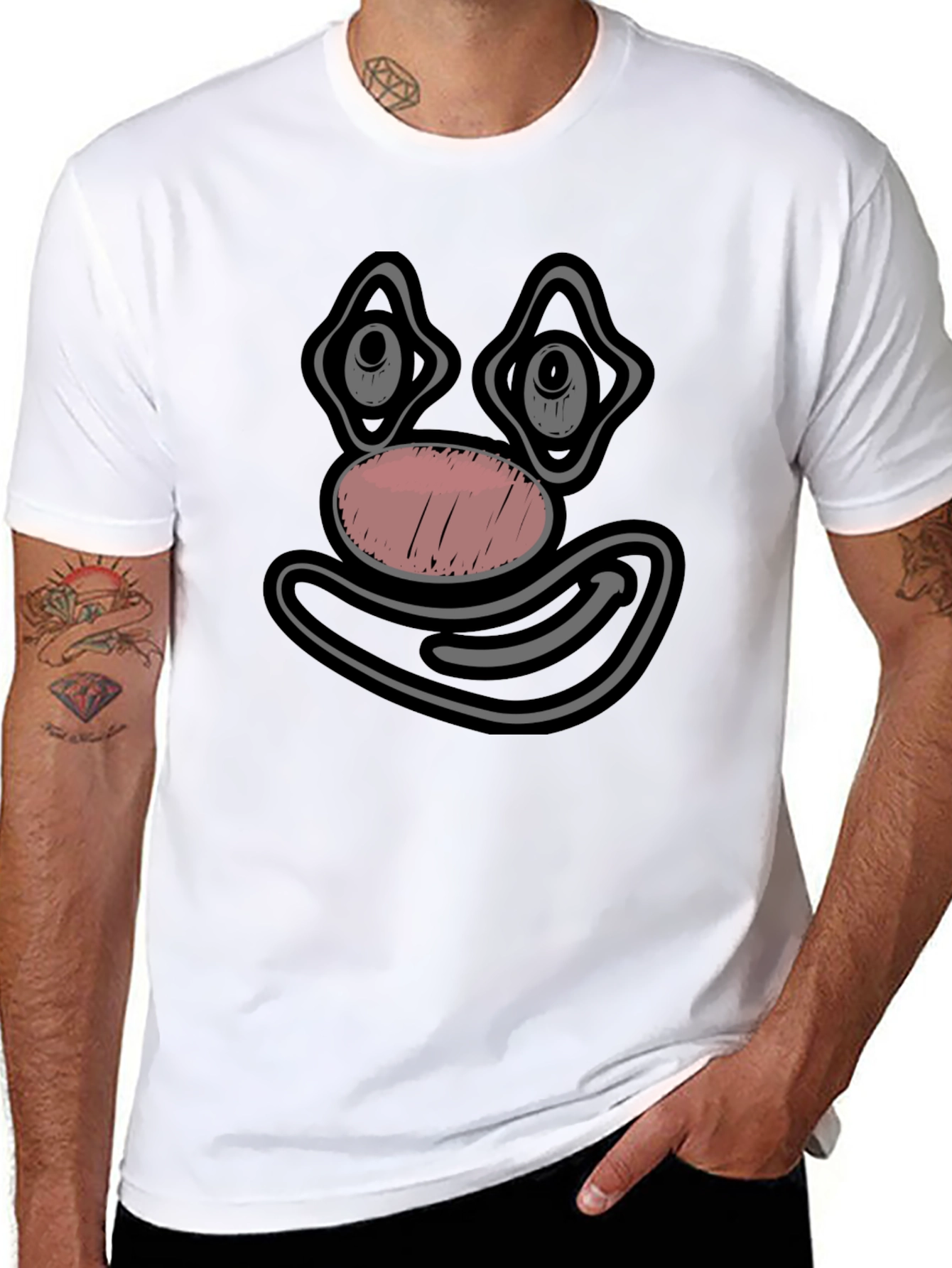 Clown Face Graphic Tee - Black Cotton T-Shirt