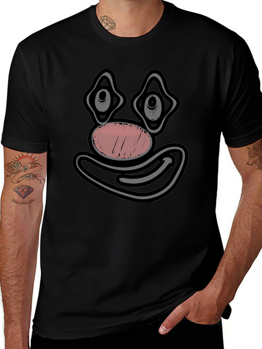 Clown Face Graphic Tee - Black Cotton T-Shirt