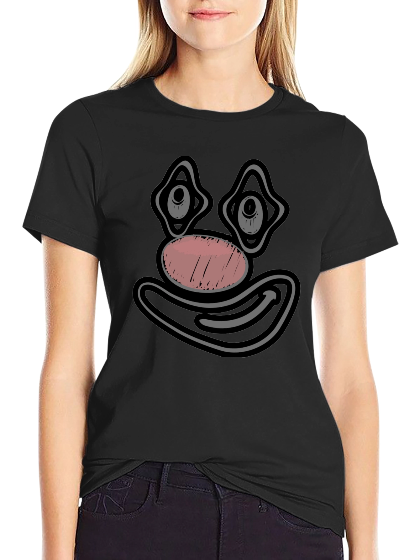 Clown Face Graphic Tee - Black Cotton T-Shirt