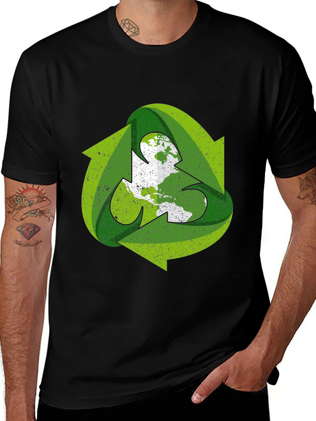 Eco-Friendly Earth Recycle Symbol T-Shirt