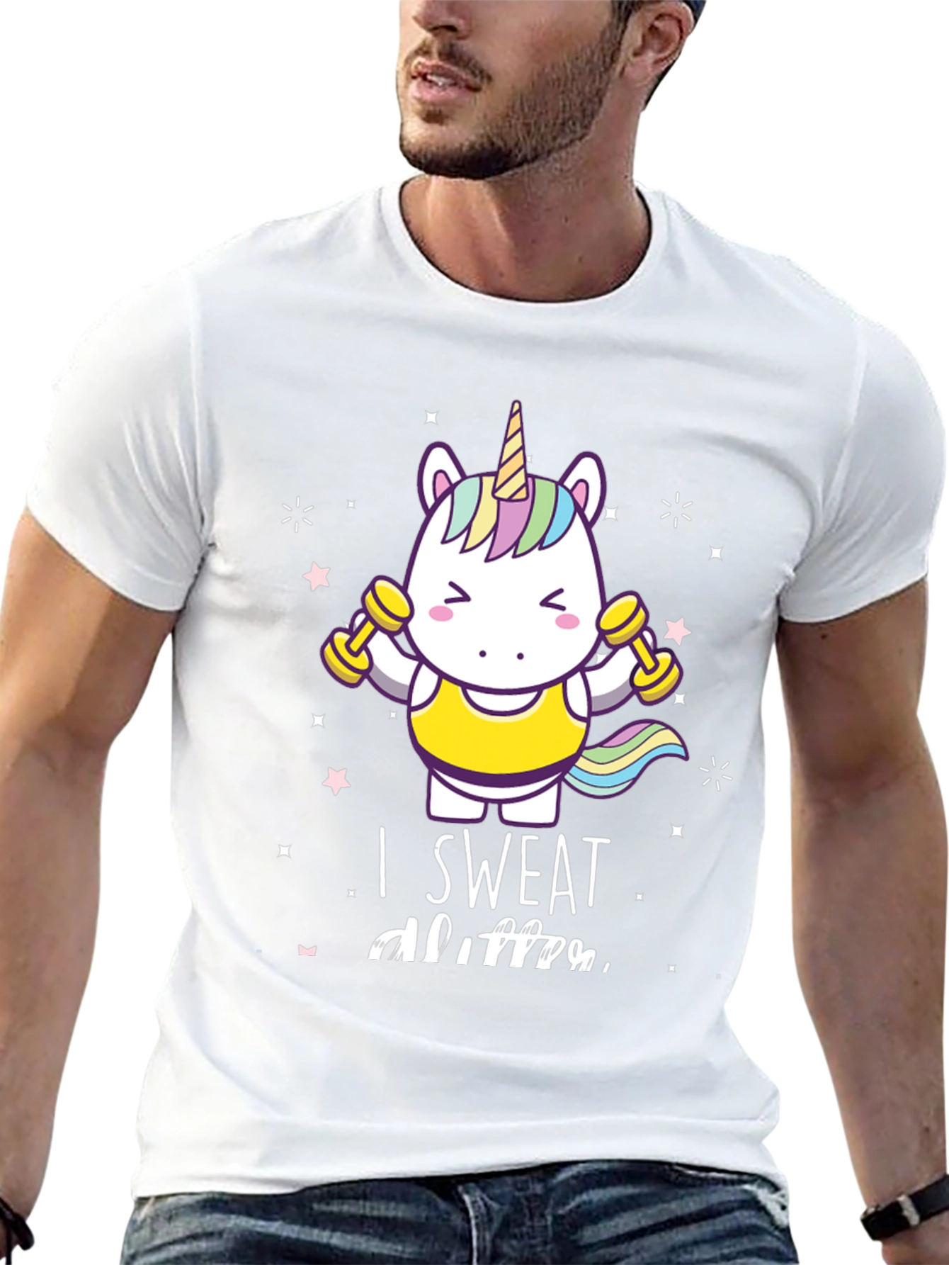 Unicorn I Sweat Glitter Graphic Tee