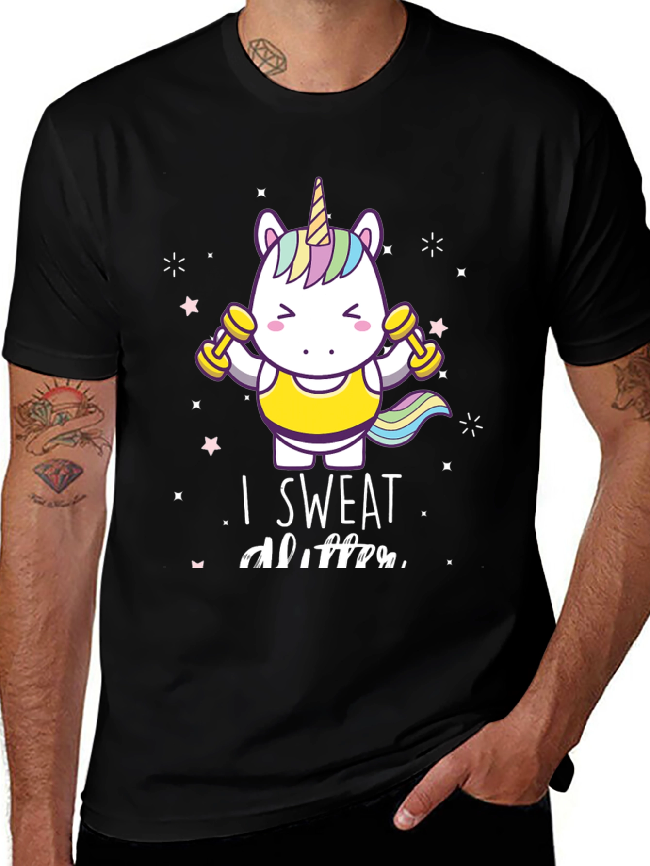 Unicorn I Sweat Glitter Graphic Tee