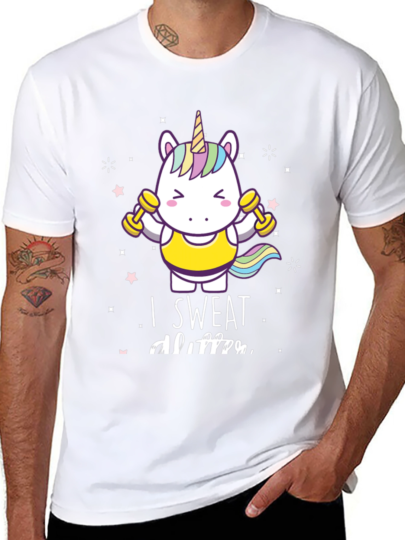 Unicorn I Sweat Glitter Graphic Tee