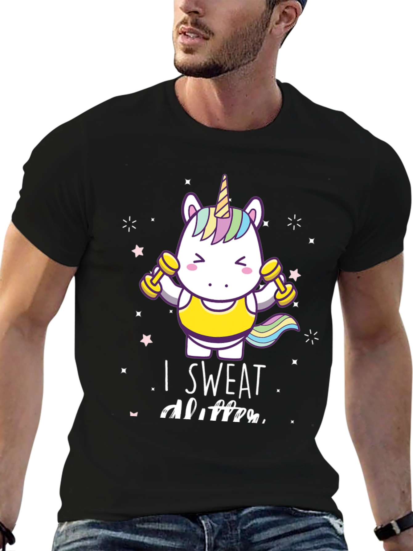 Unicorn I Sweat Glitter Graphic Tee