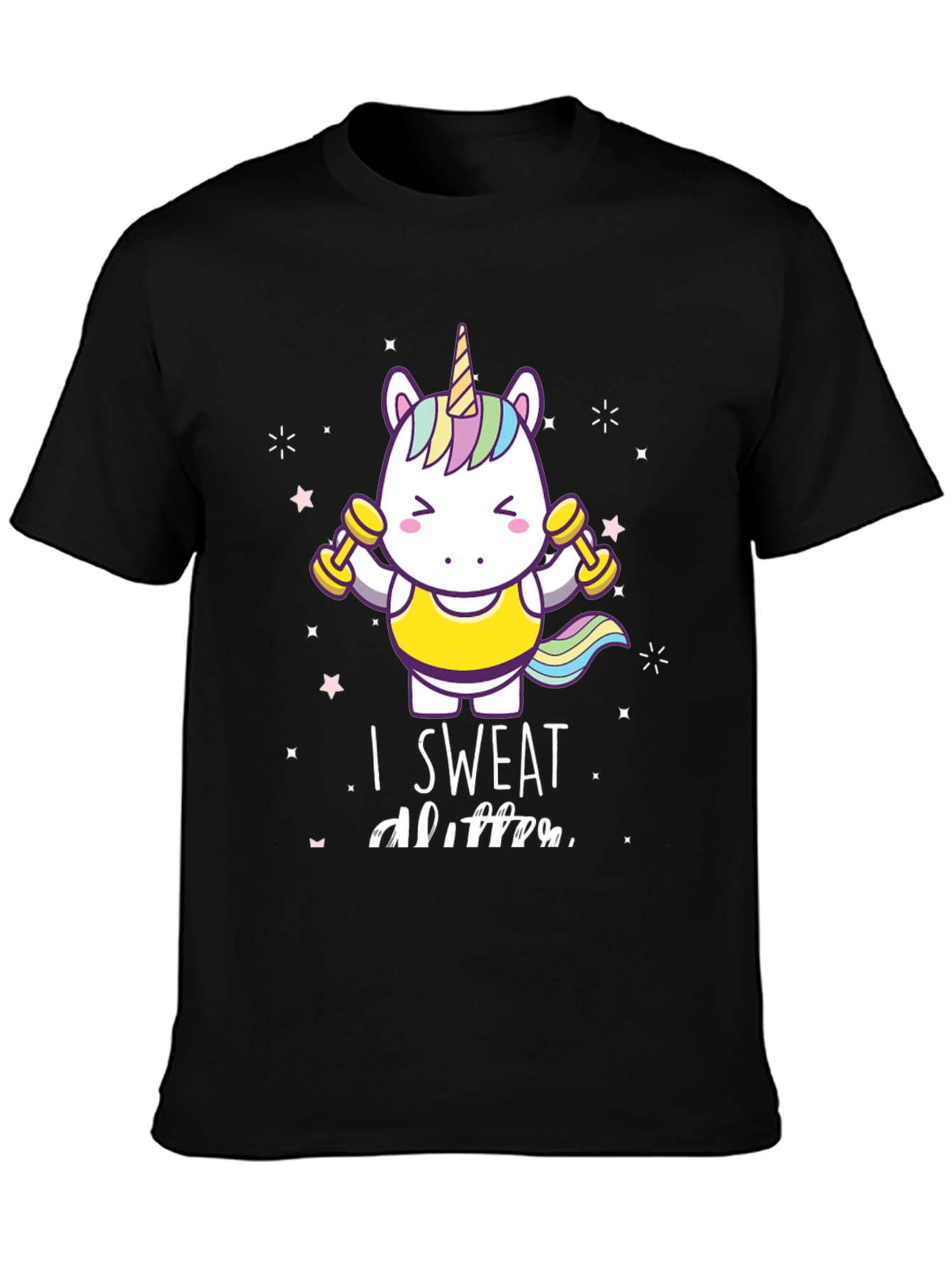 Unicorn I Sweat Glitter Graphic Tee