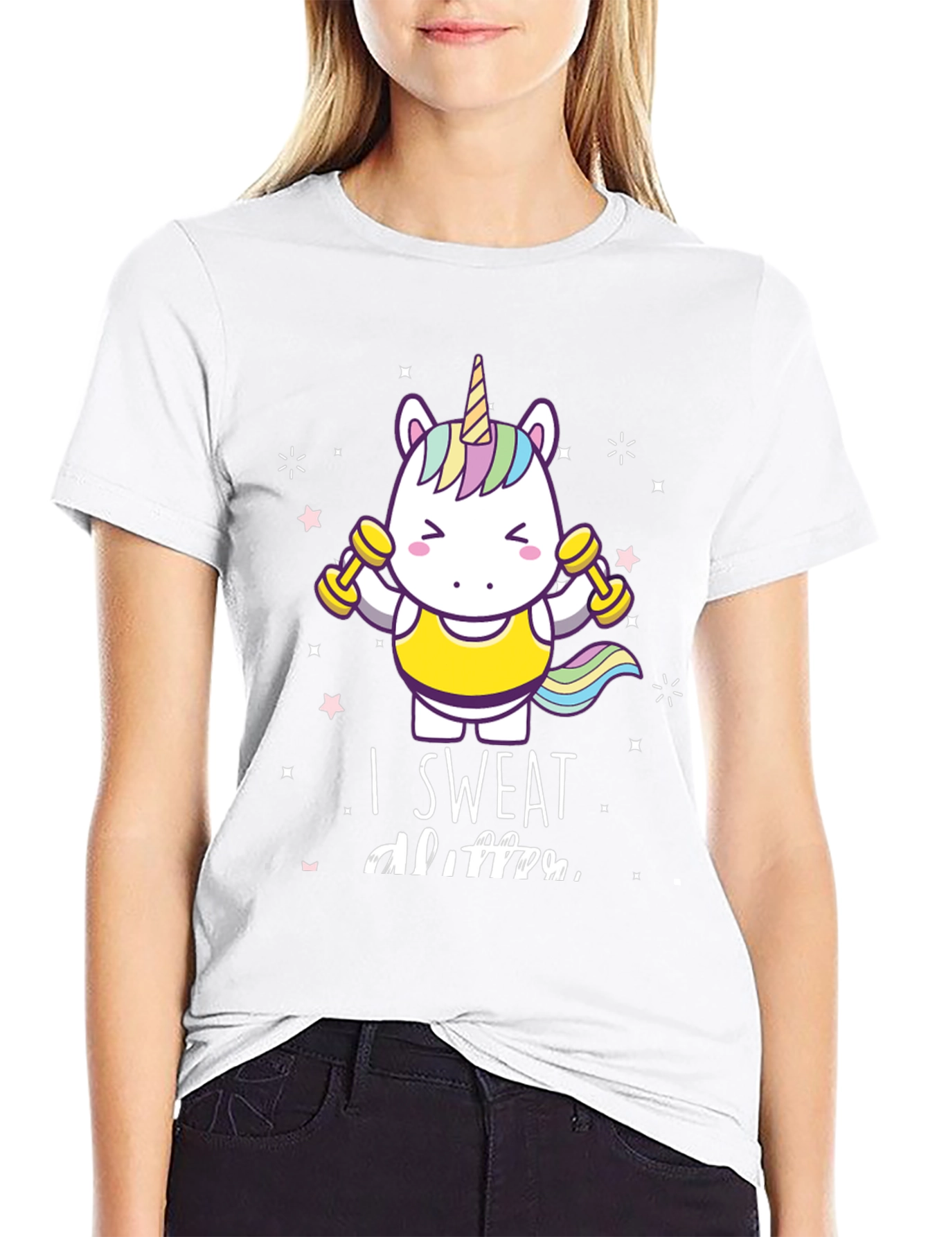 Unicorn I Sweat Glitter Graphic Tee