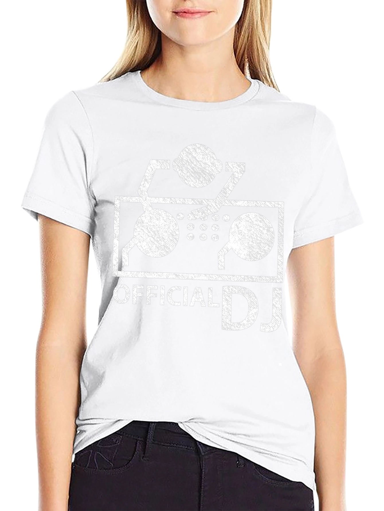 Official DJ Graphic Tee - Black Cotton Blend Shirt
