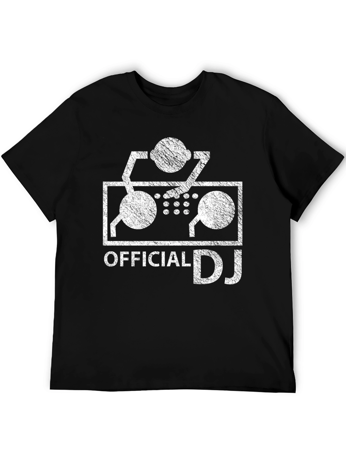 Official DJ Graphic Tee - Black Cotton Blend Shirt