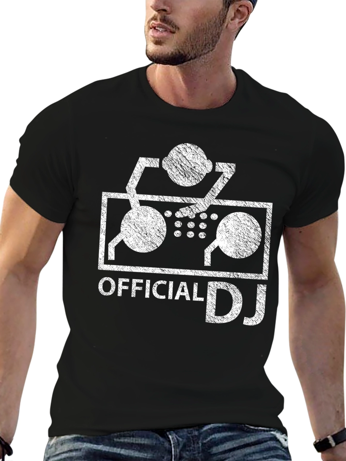 Official DJ Graphic Tee - Black Cotton Blend Shirt