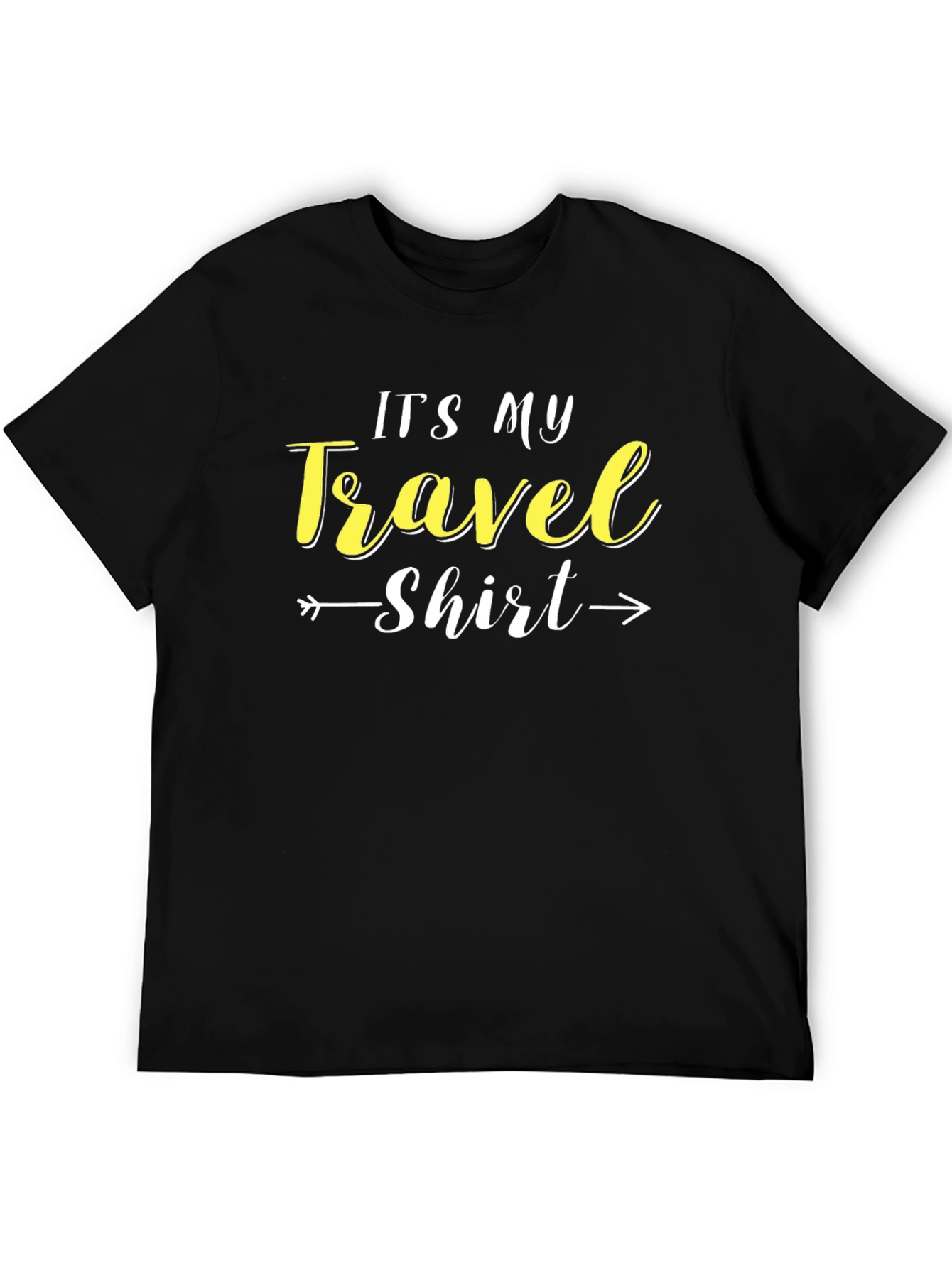 Its My Travel Shirt - Black Crew Neck Tee