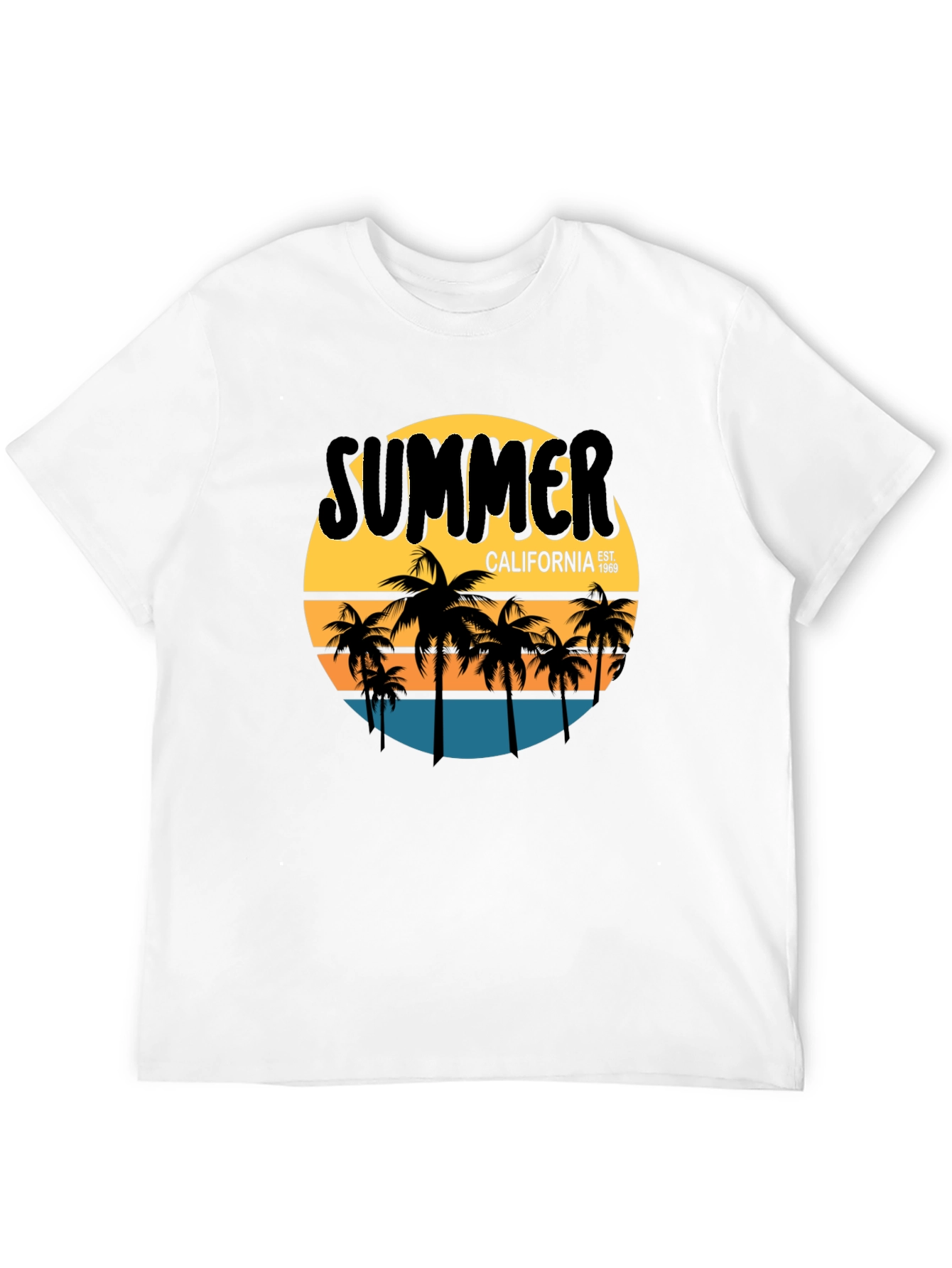 Summer California Graphic Tee - Palm Tree T-Shirt