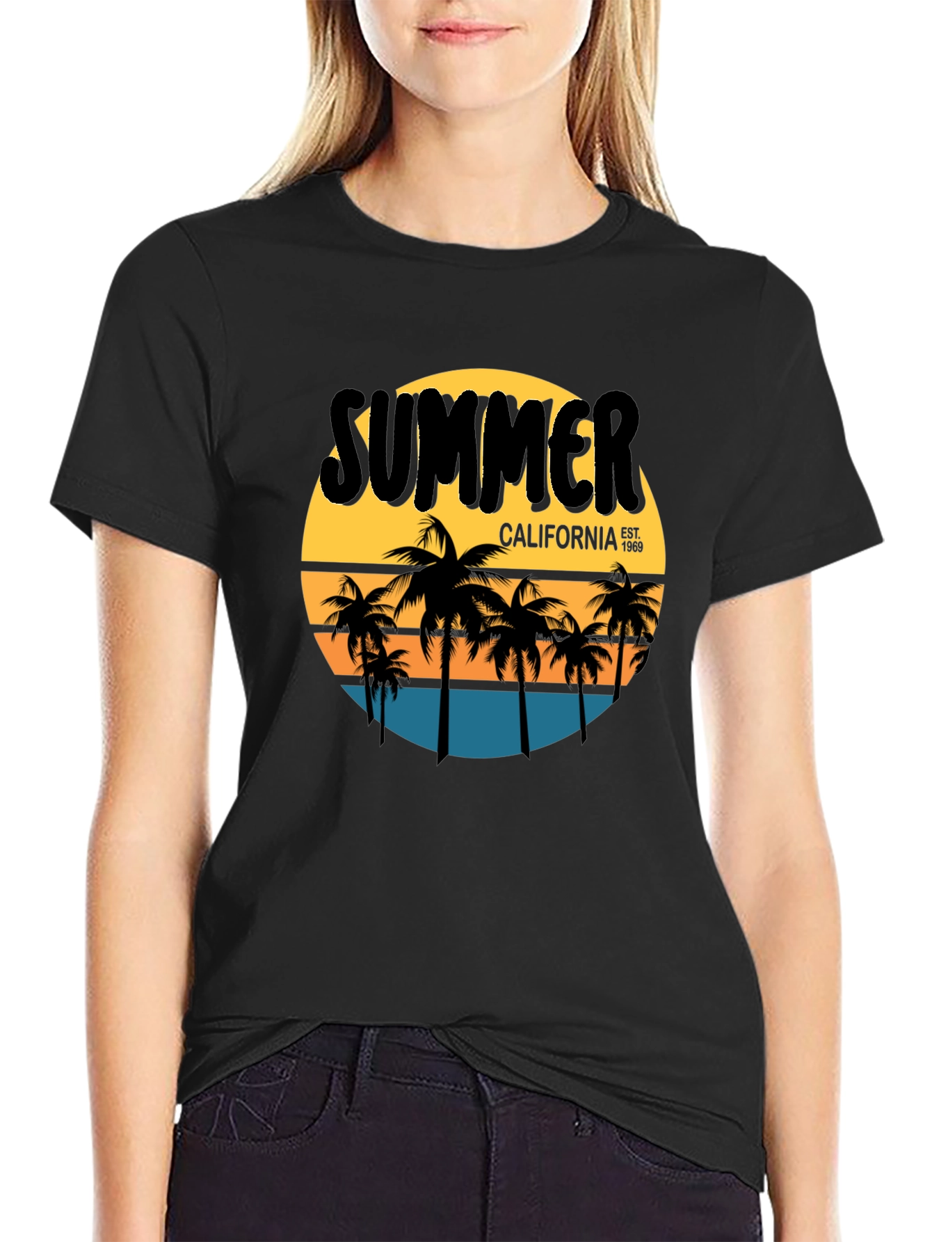 Summer California Graphic Tee - Palm Tree T-Shirt