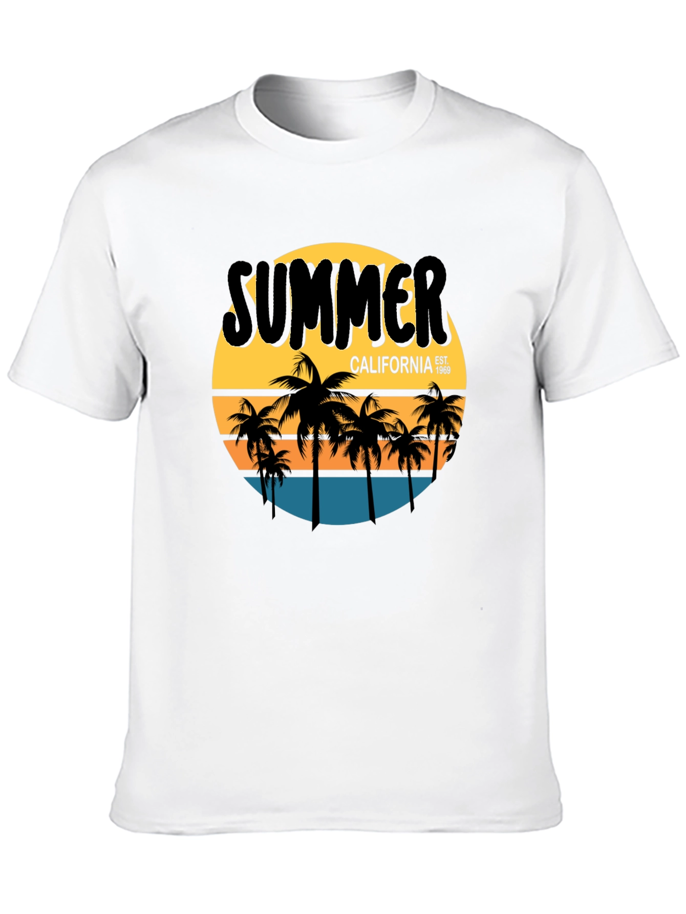 Summer California Graphic Tee - Palm Tree T-Shirt