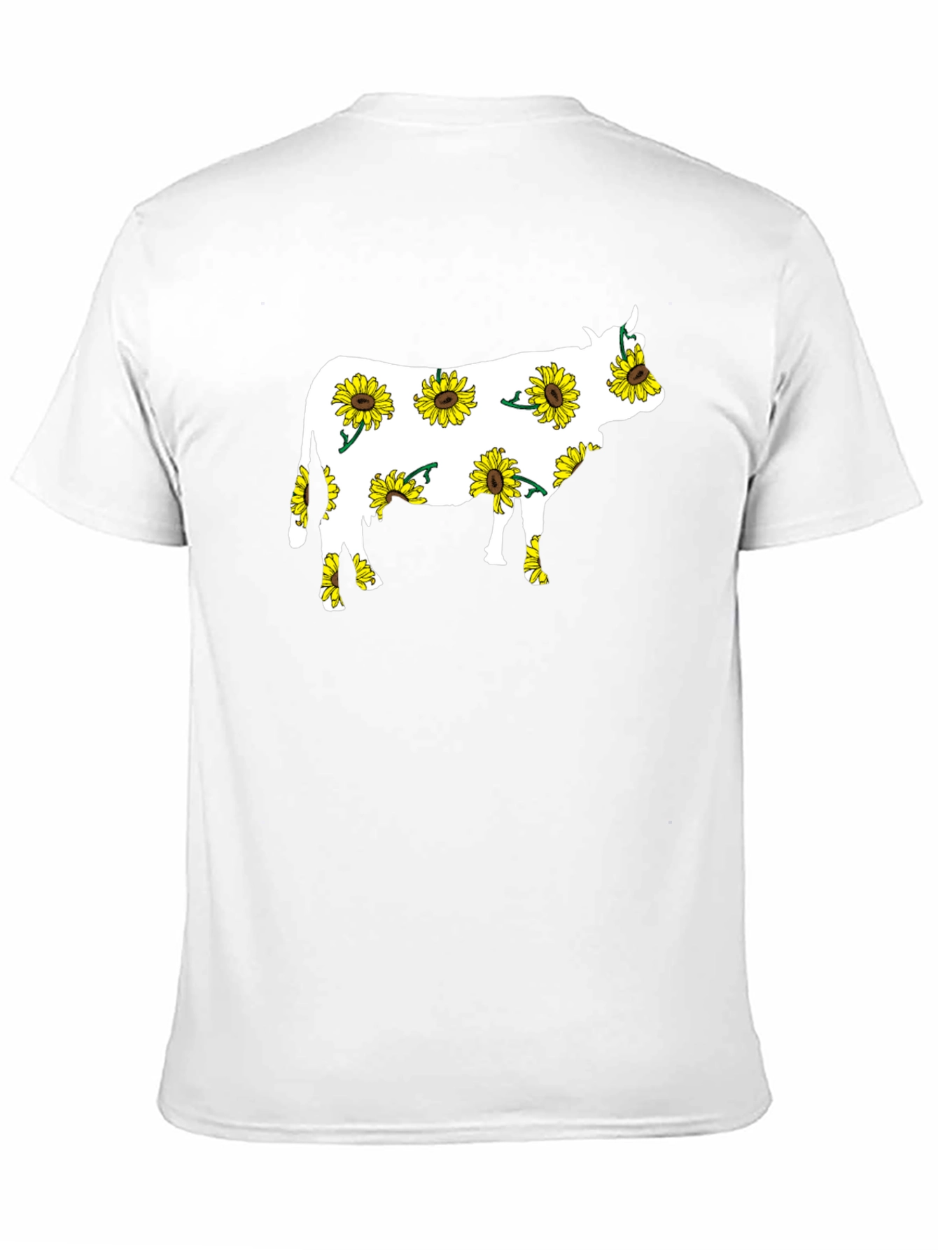 Sunflower Cow Graphic Tee - Black Cotton T-Shirt