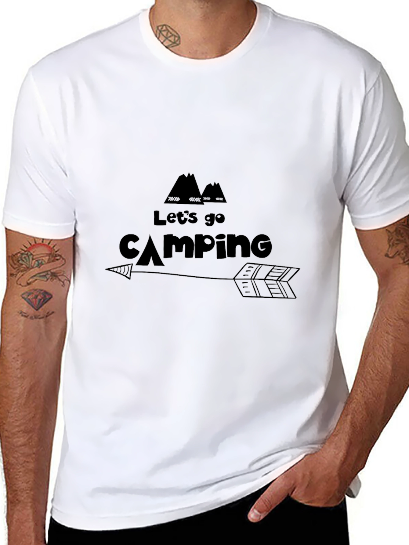 Lets Go Camping Graphic Tee - Arrow Design