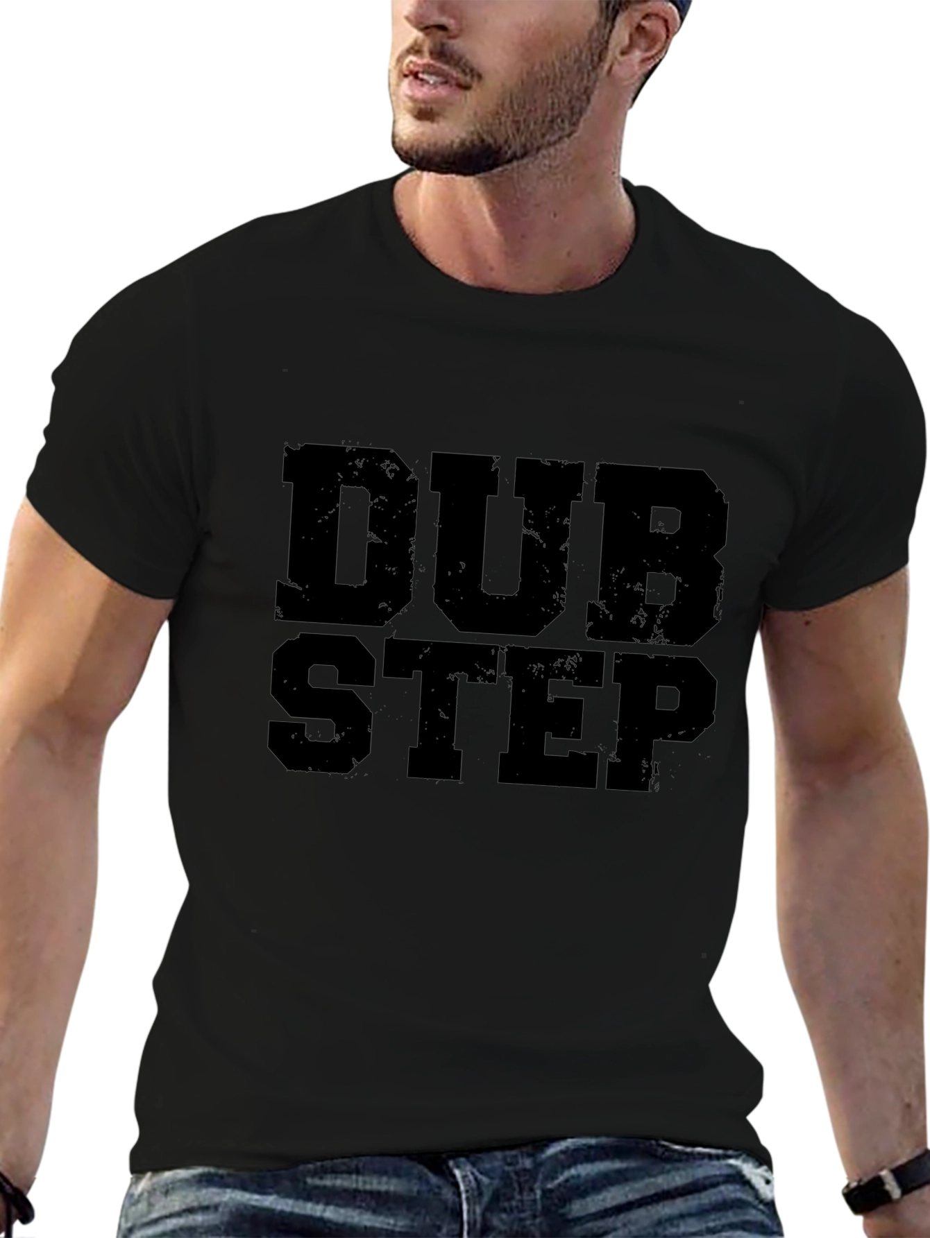 Dubstep Graphic Print T-Shirt - Black