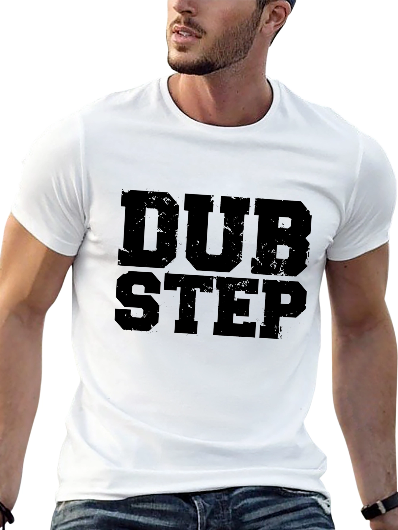 Dubstep Graphic Print T-Shirt - Black