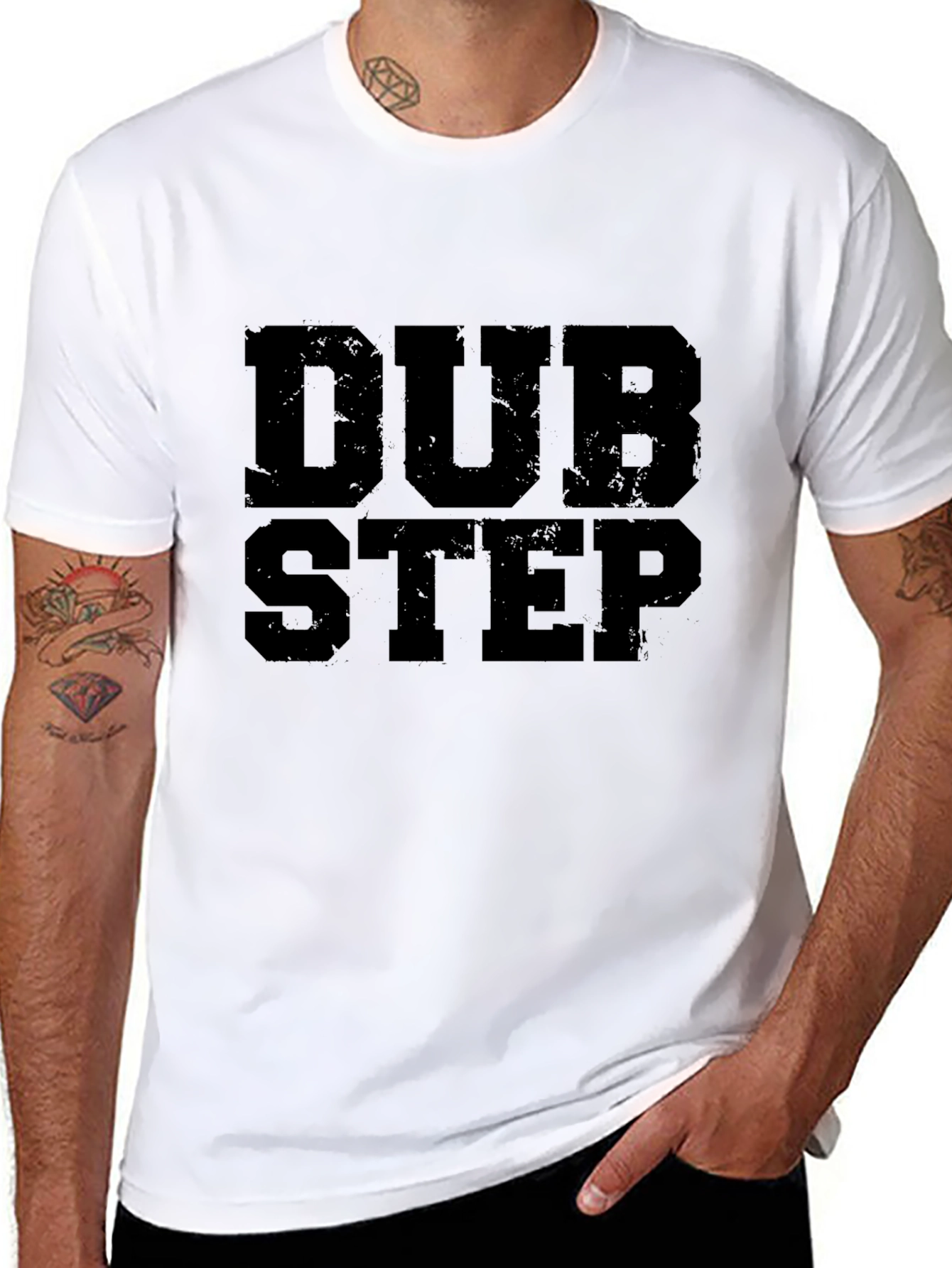 Dubstep Graphic Print T-Shirt - Black