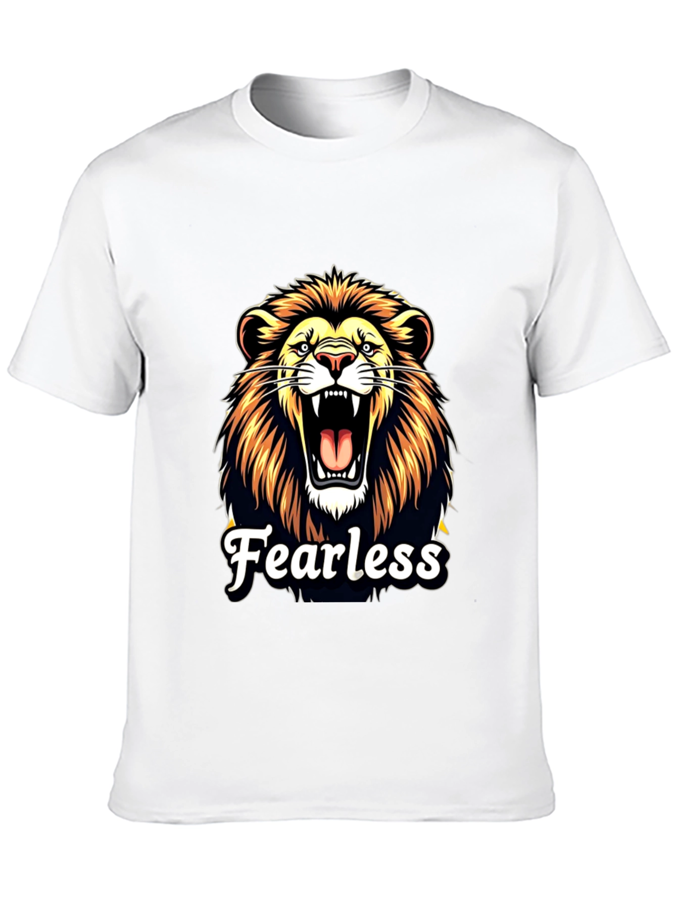 Fearless Lion Graphic Black T-Shirt
