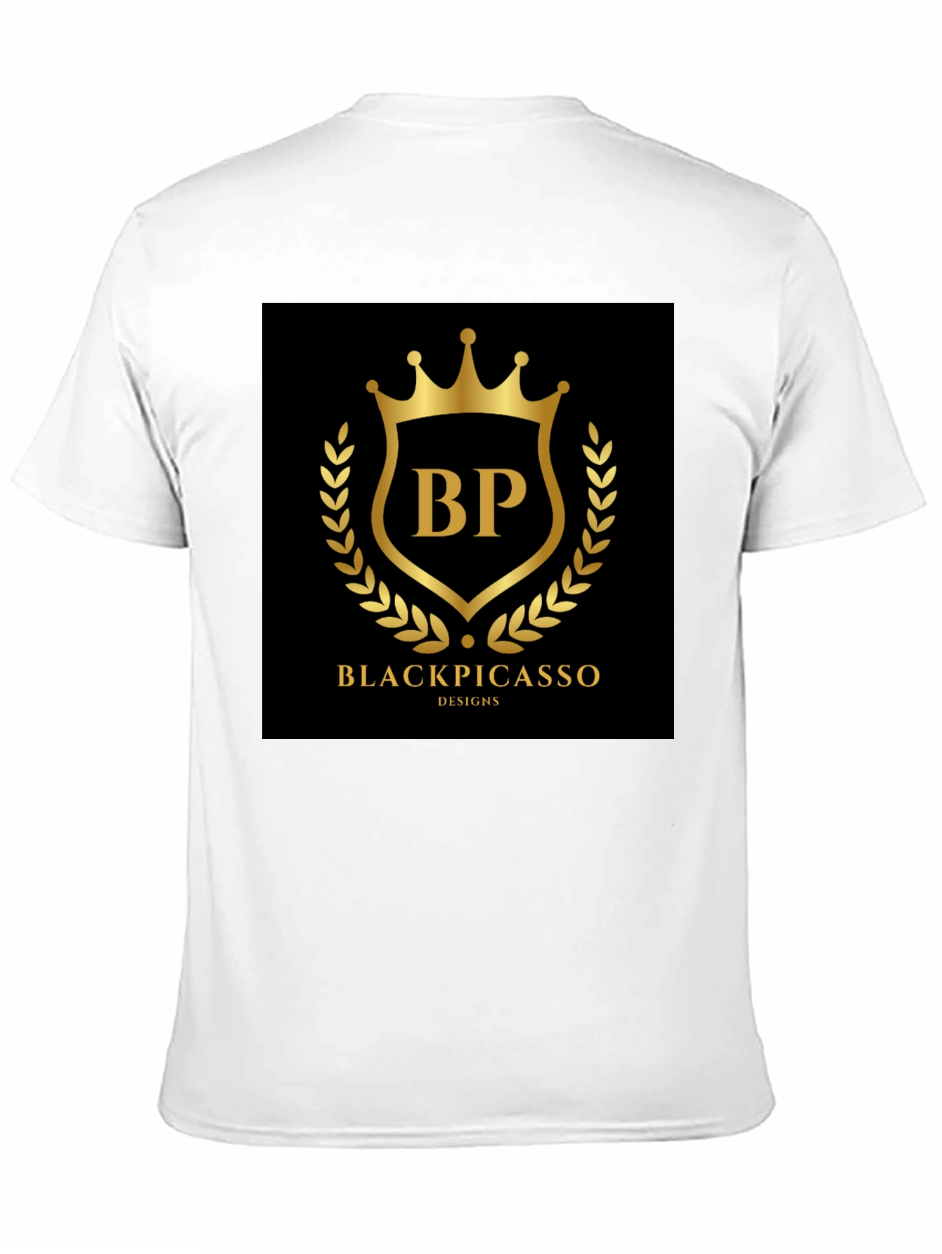 Black Picasso Design T-Shirt - Gold Logo