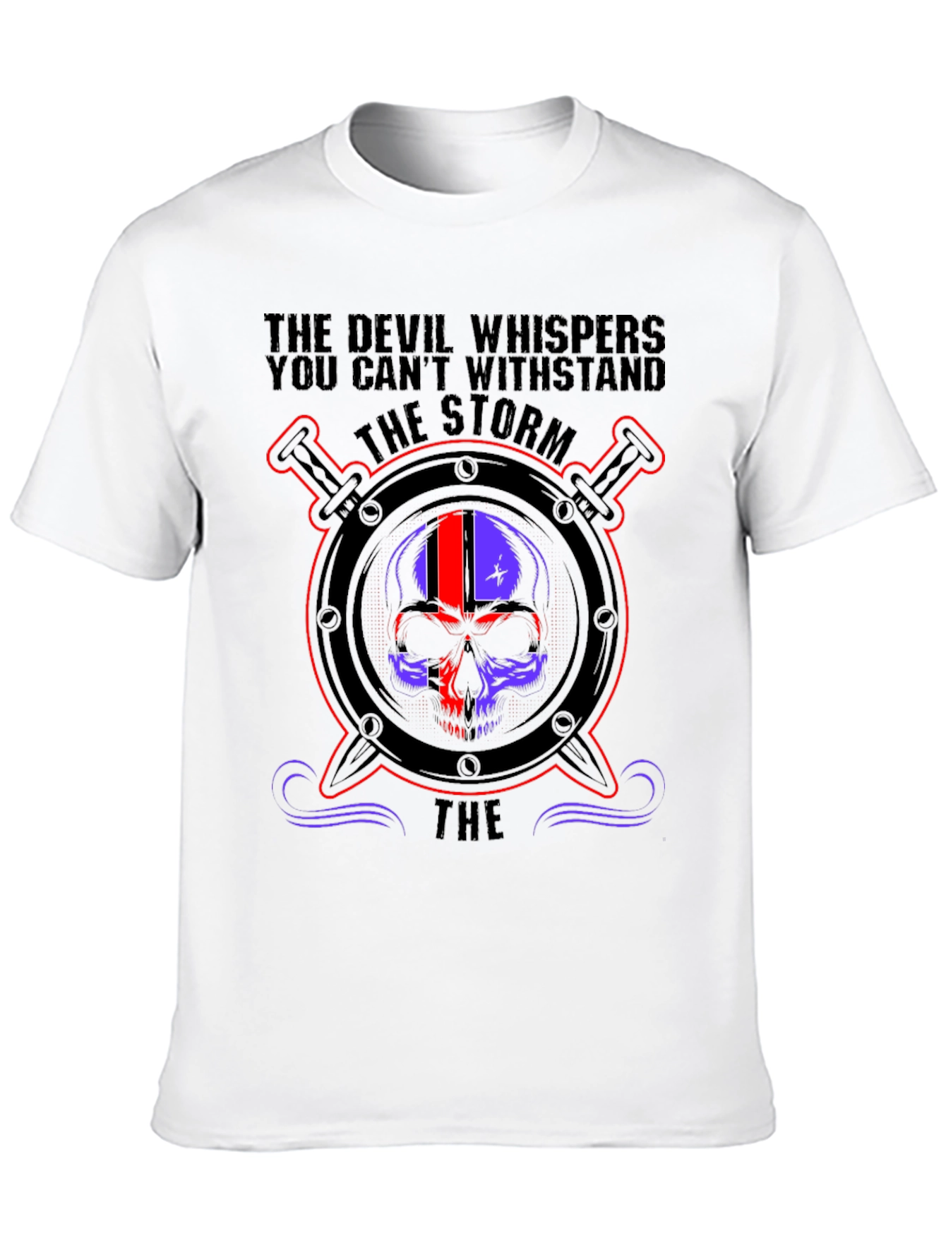 Devil Whispers Storm Skull Graphic Tee