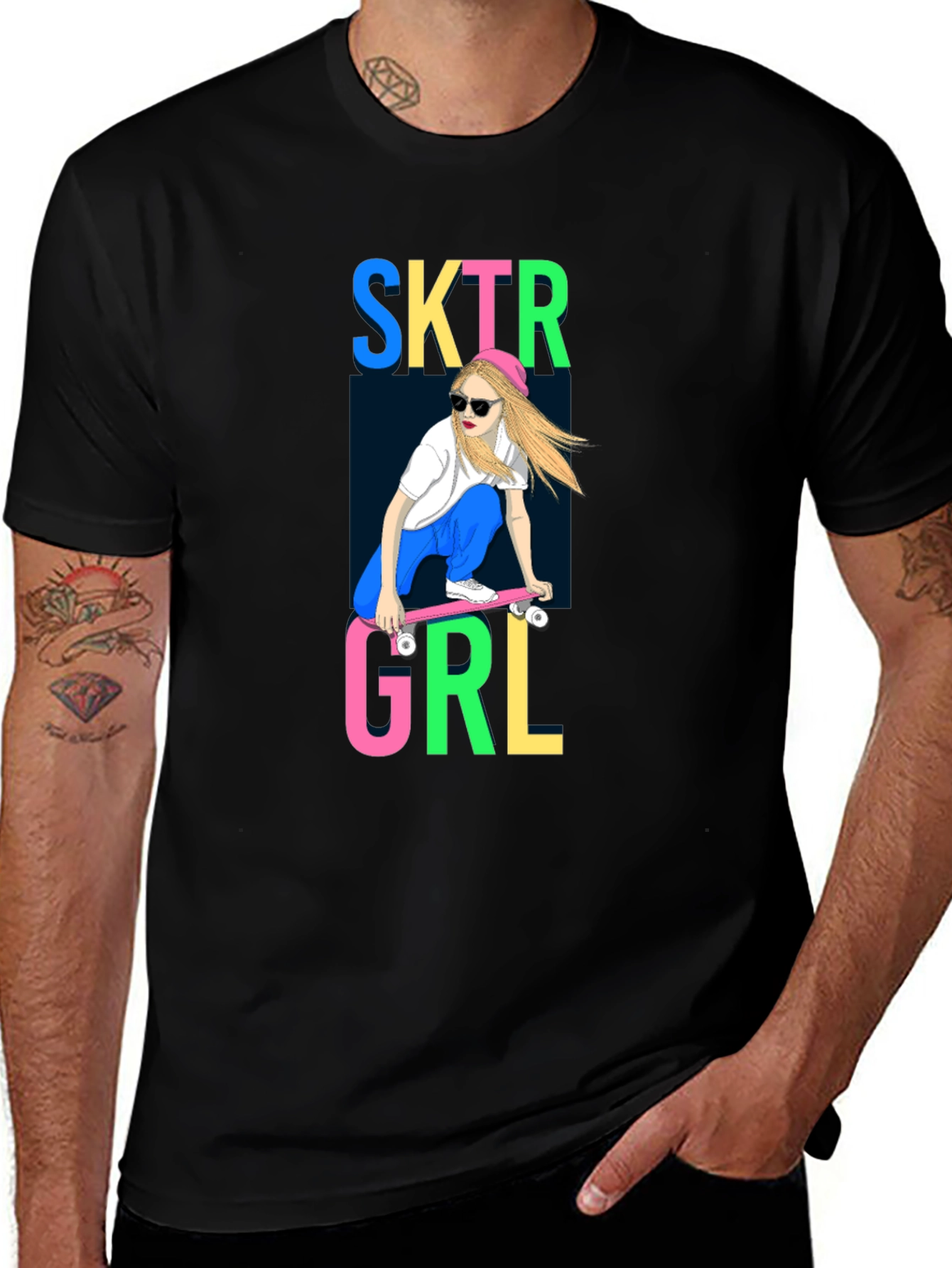 Skater Girl Graphic Tee - Cool & Casual Style