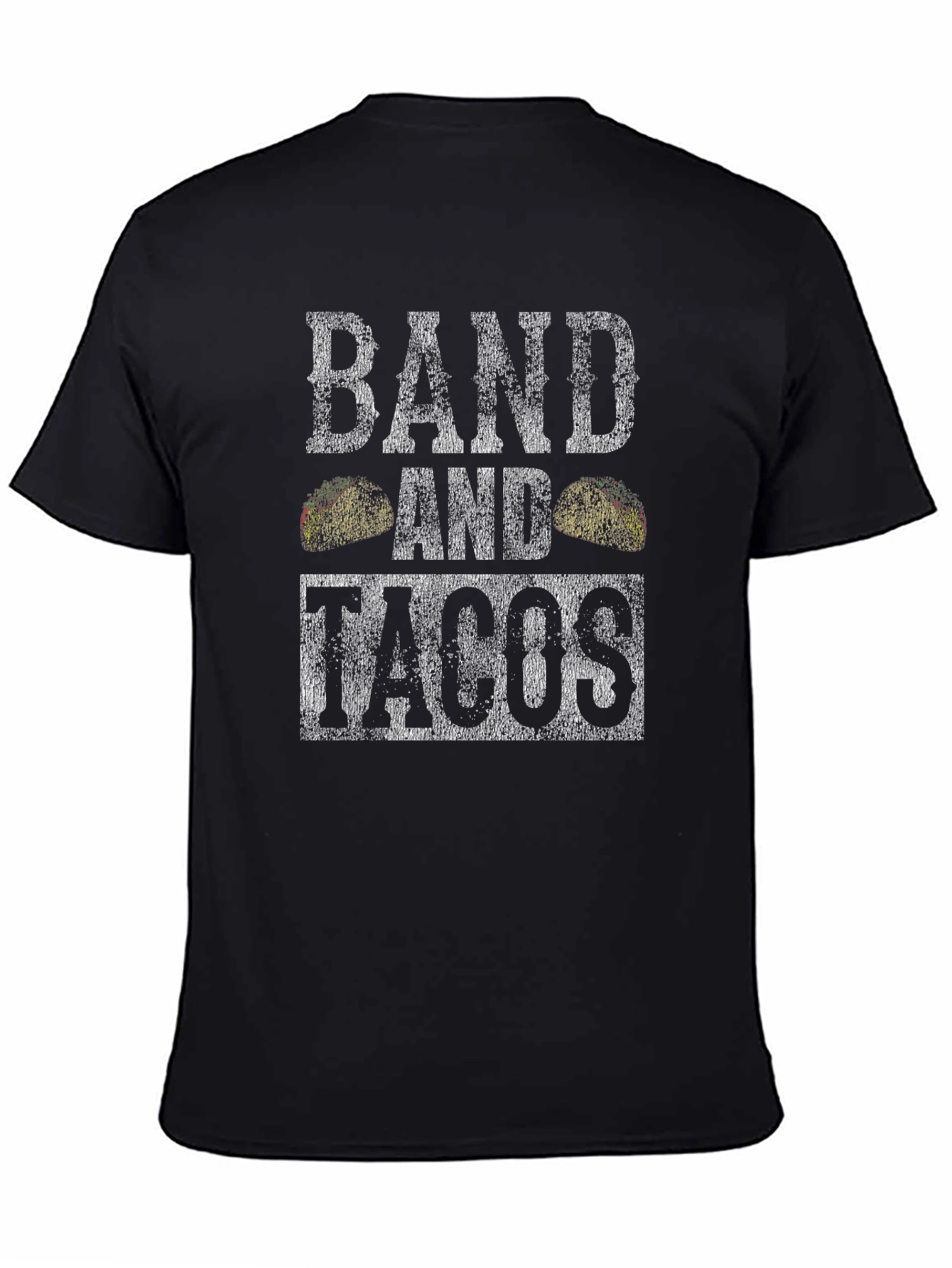 Band and Tacos Graphic Tee - Distressed Print