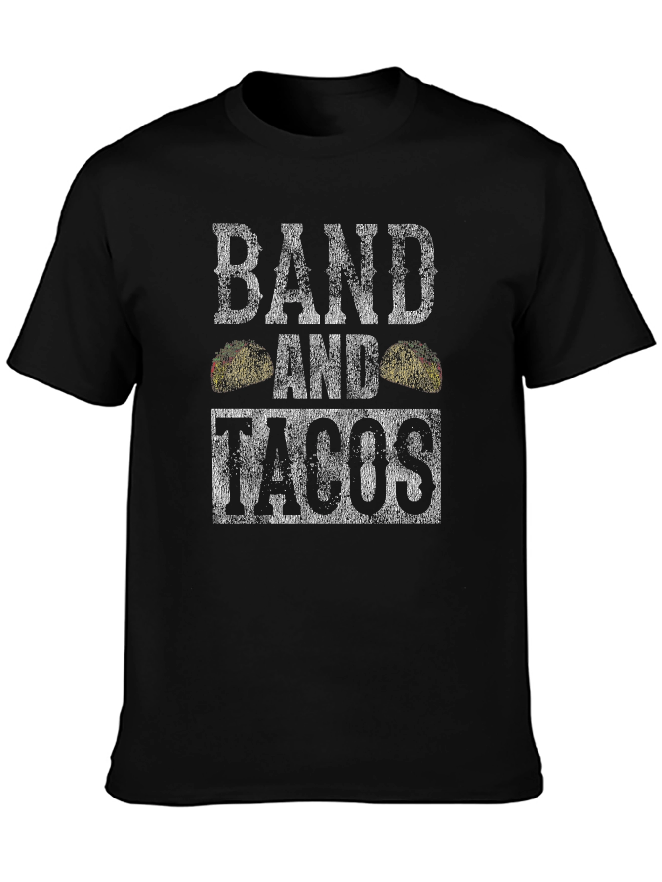 Band and Tacos Graphic Tee - Distressed Print