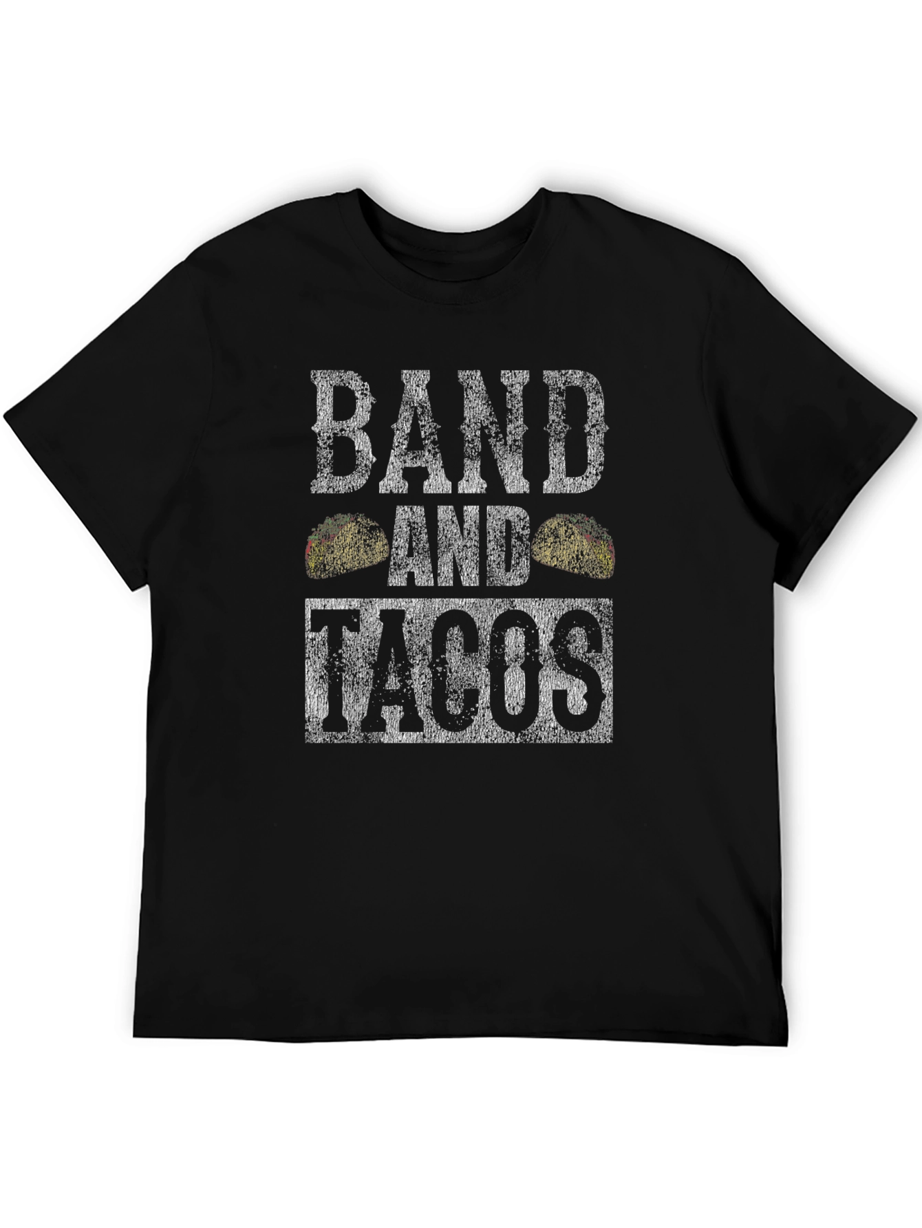 Band and Tacos Graphic Tee - Distressed Print