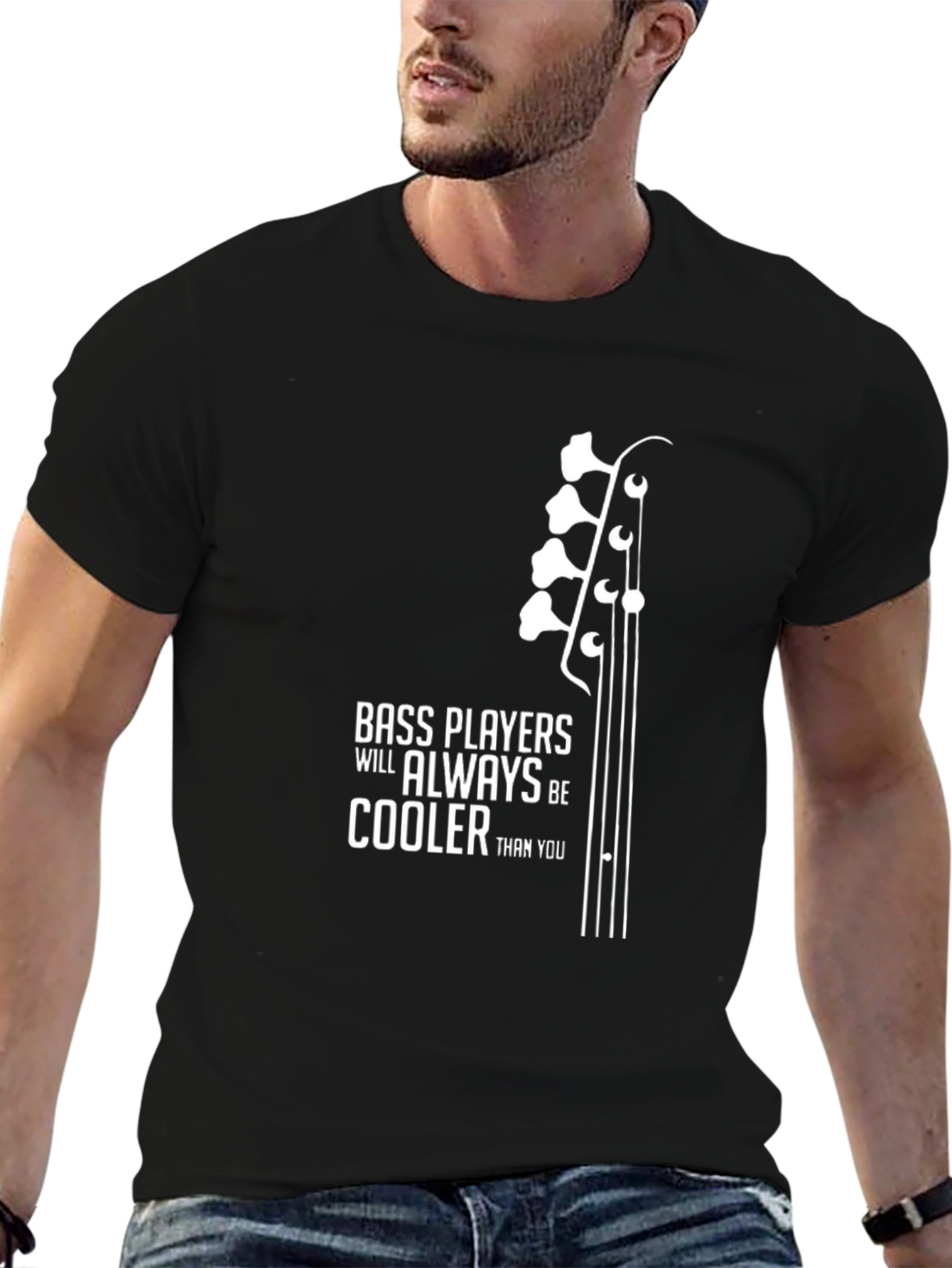 Cool Bass Player T-Shirt - Black