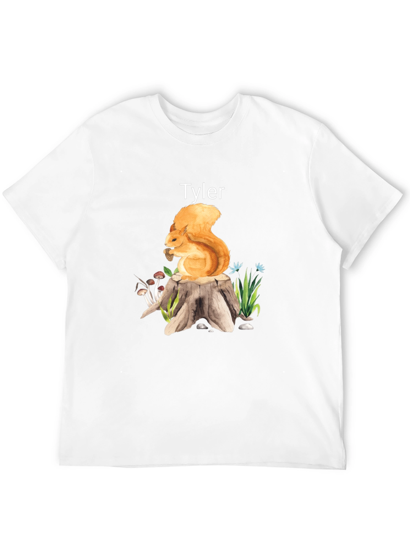 Personalized Squirrel on Stump T-Shirt - Tyler