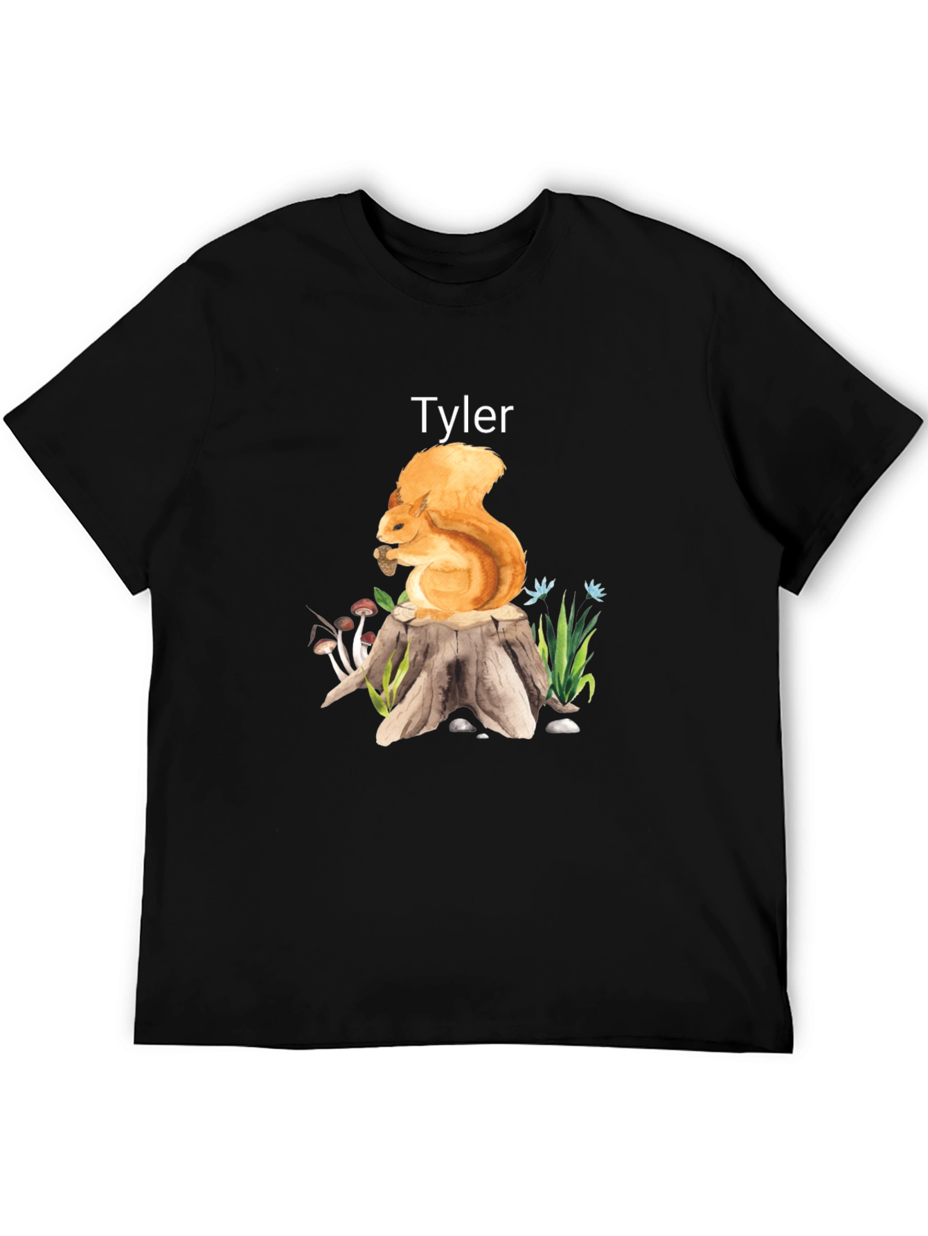 Personalized Squirrel on Stump T-Shirt - Tyler