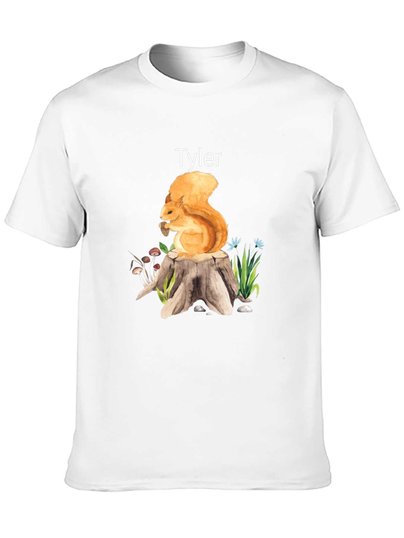 Personalized Squirrel on Stump T-Shirt - Tyler