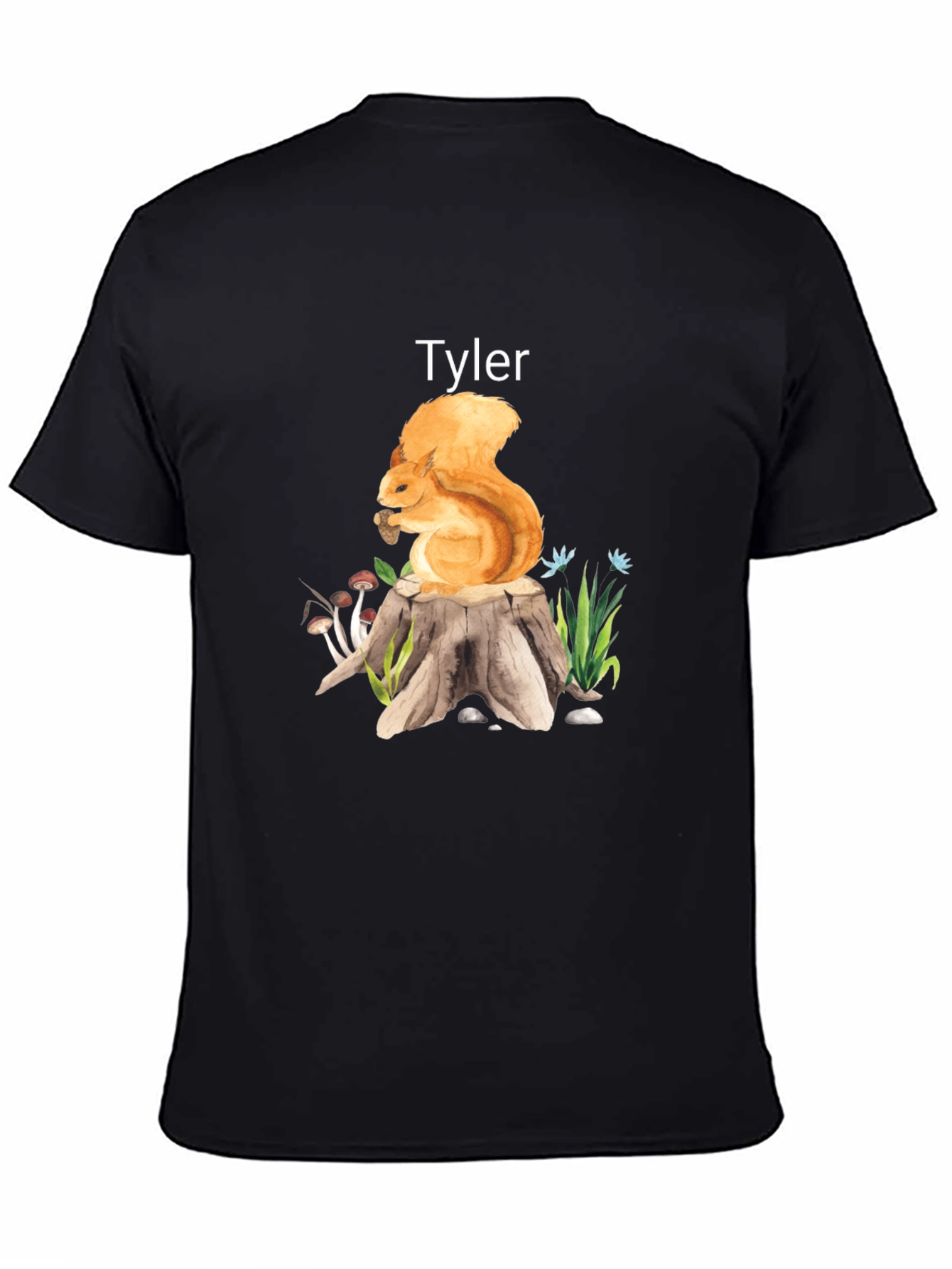 Personalized Squirrel on Stump T-Shirt - Tyler