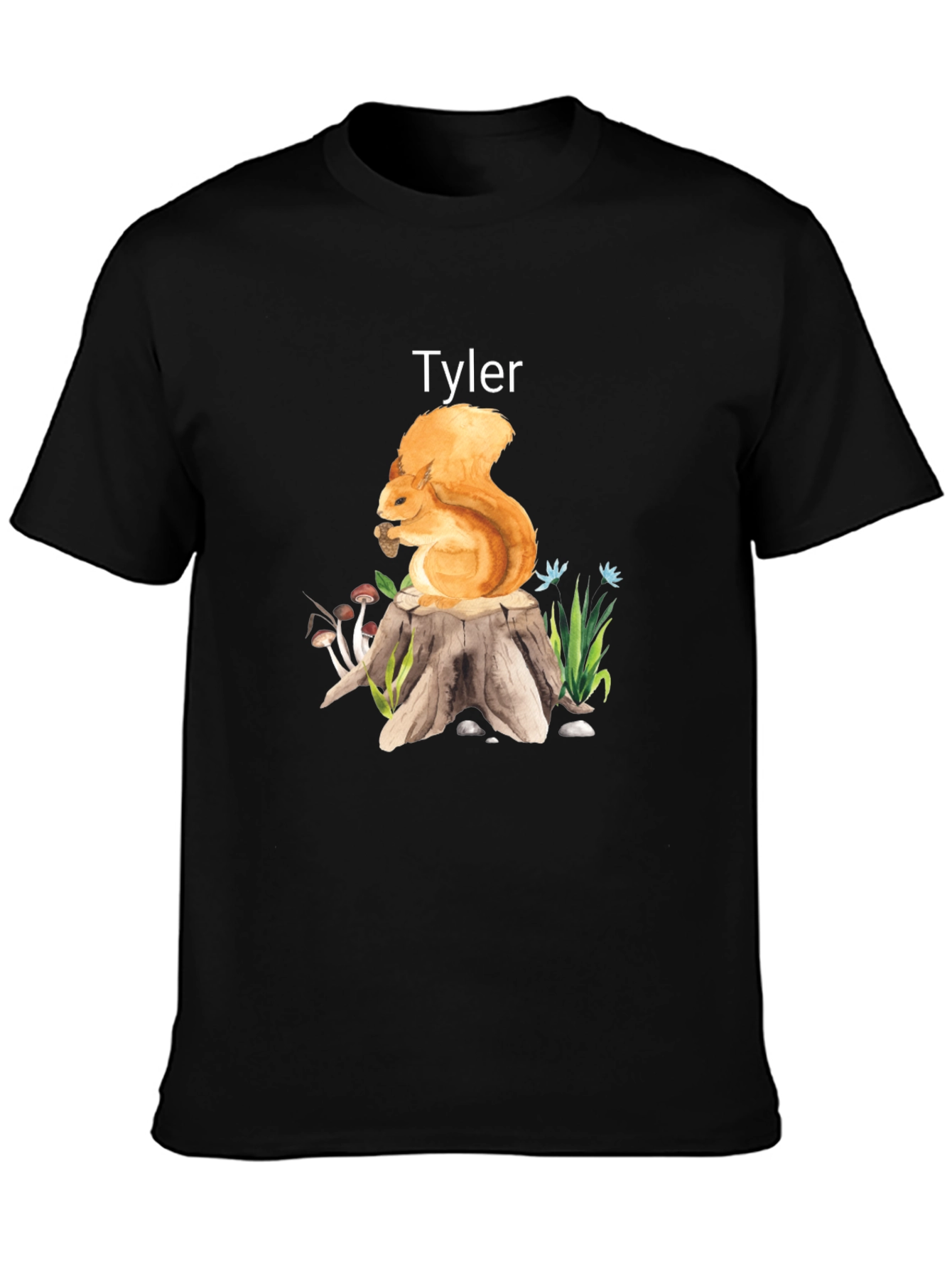 Personalized Squirrel on Stump T-Shirt - Tyler