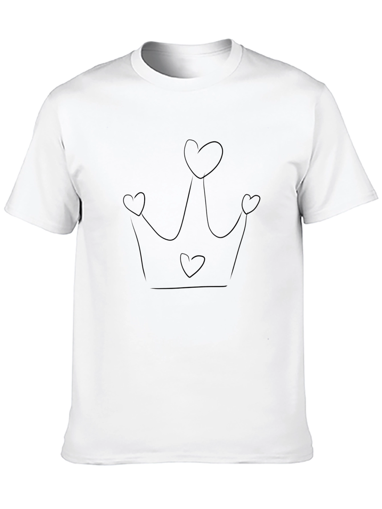 Heart Crown Tee - Black Cotton Casual Wear