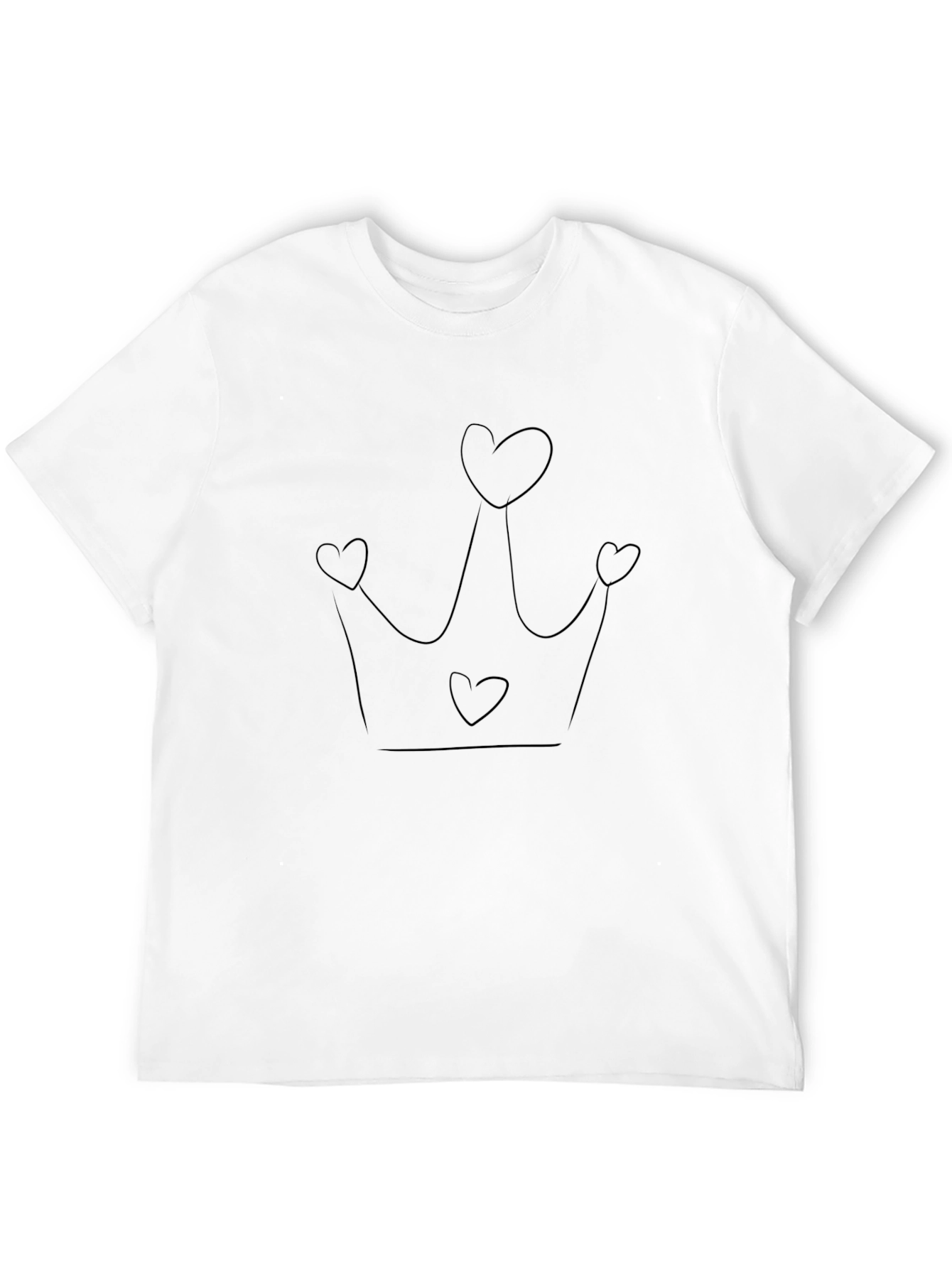 Heart Crown Tee - Black Cotton Casual Wear