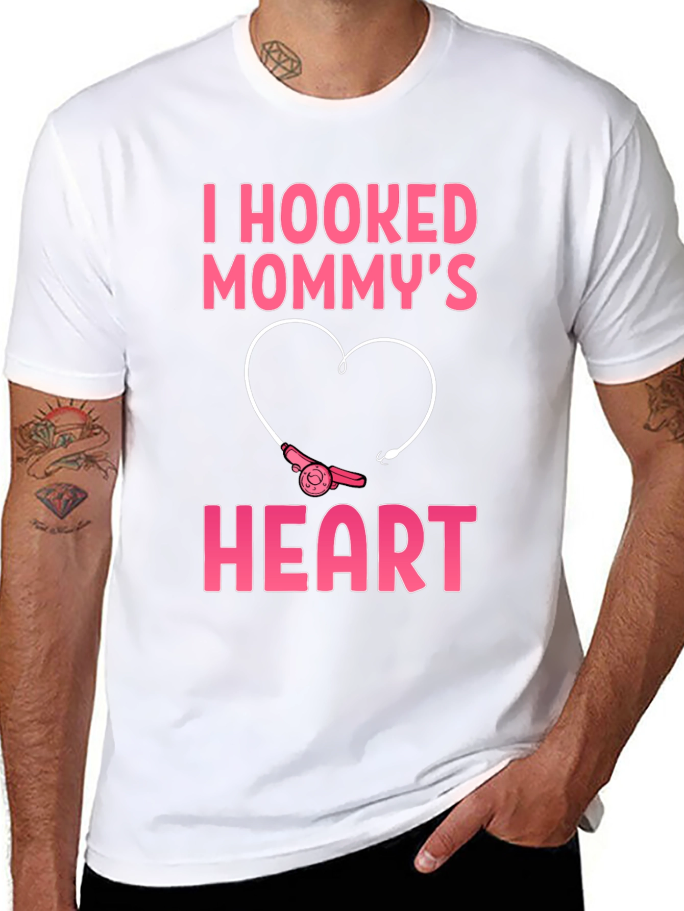I Hooked Mommys Heart T-Shirt - Cute Fishing Tee