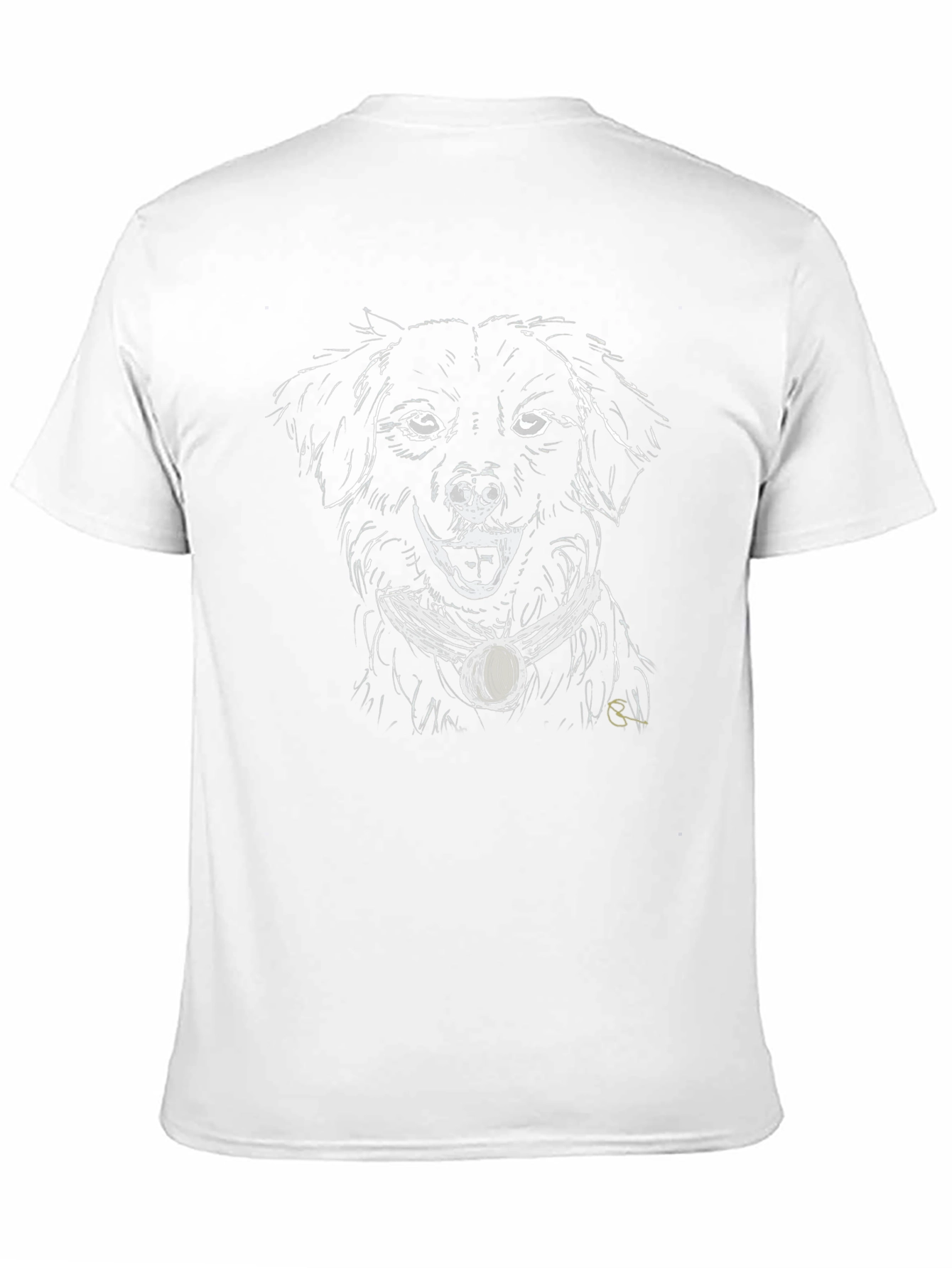 Dog Sketch Graphic Black T-Shirt