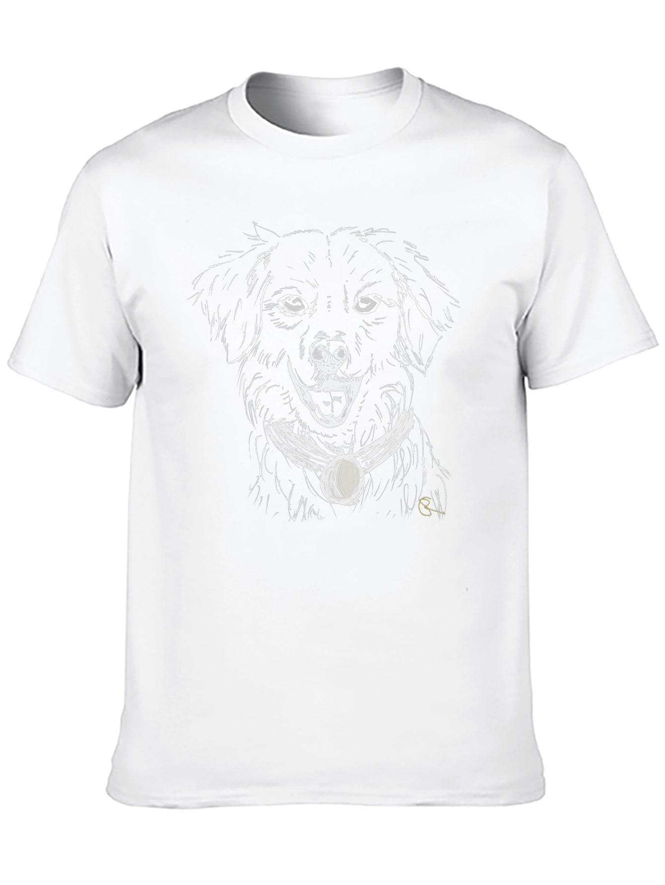 Dog Sketch Graphic Black T-Shirt