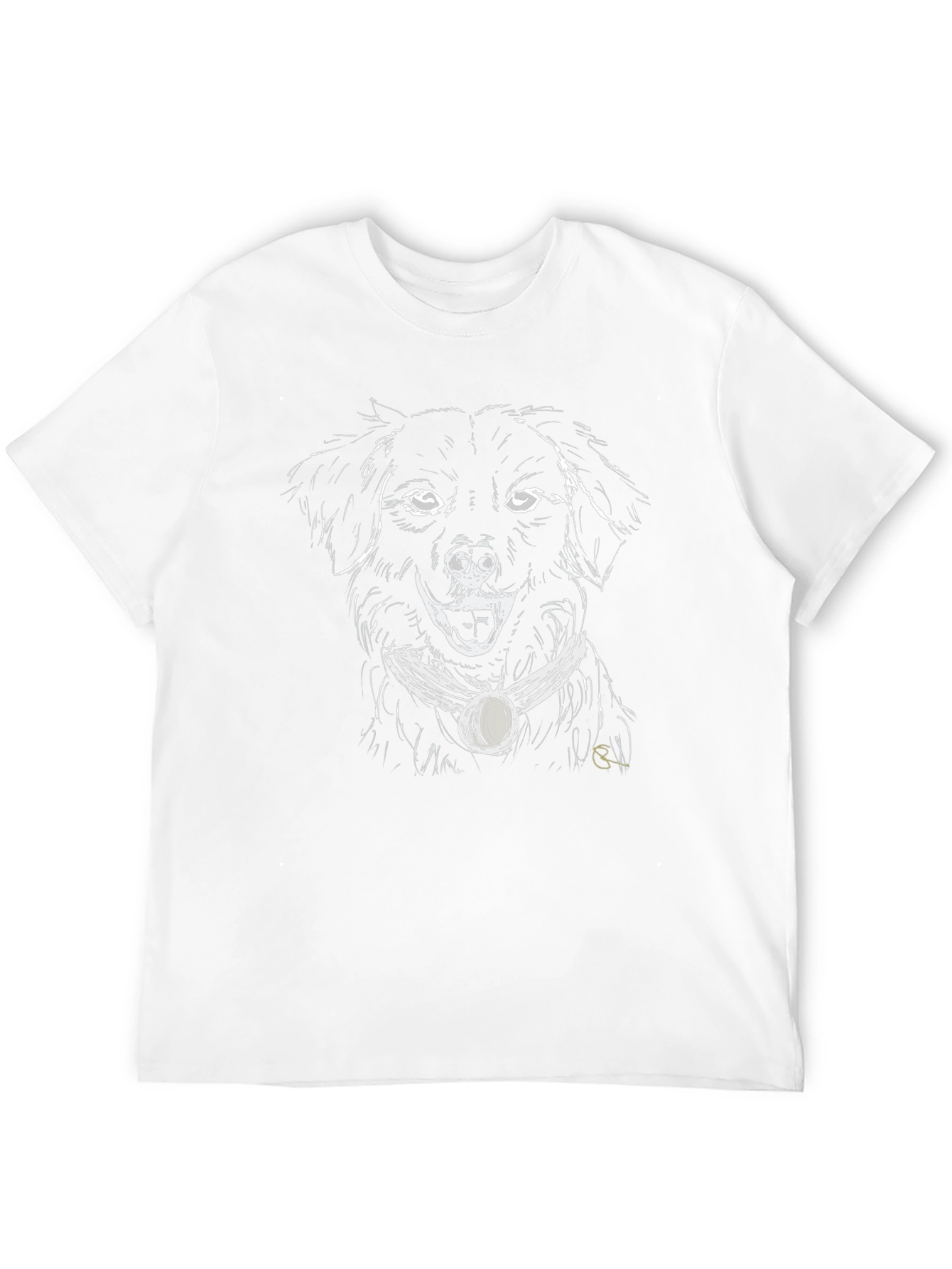Dog Sketch Graphic Black T-Shirt