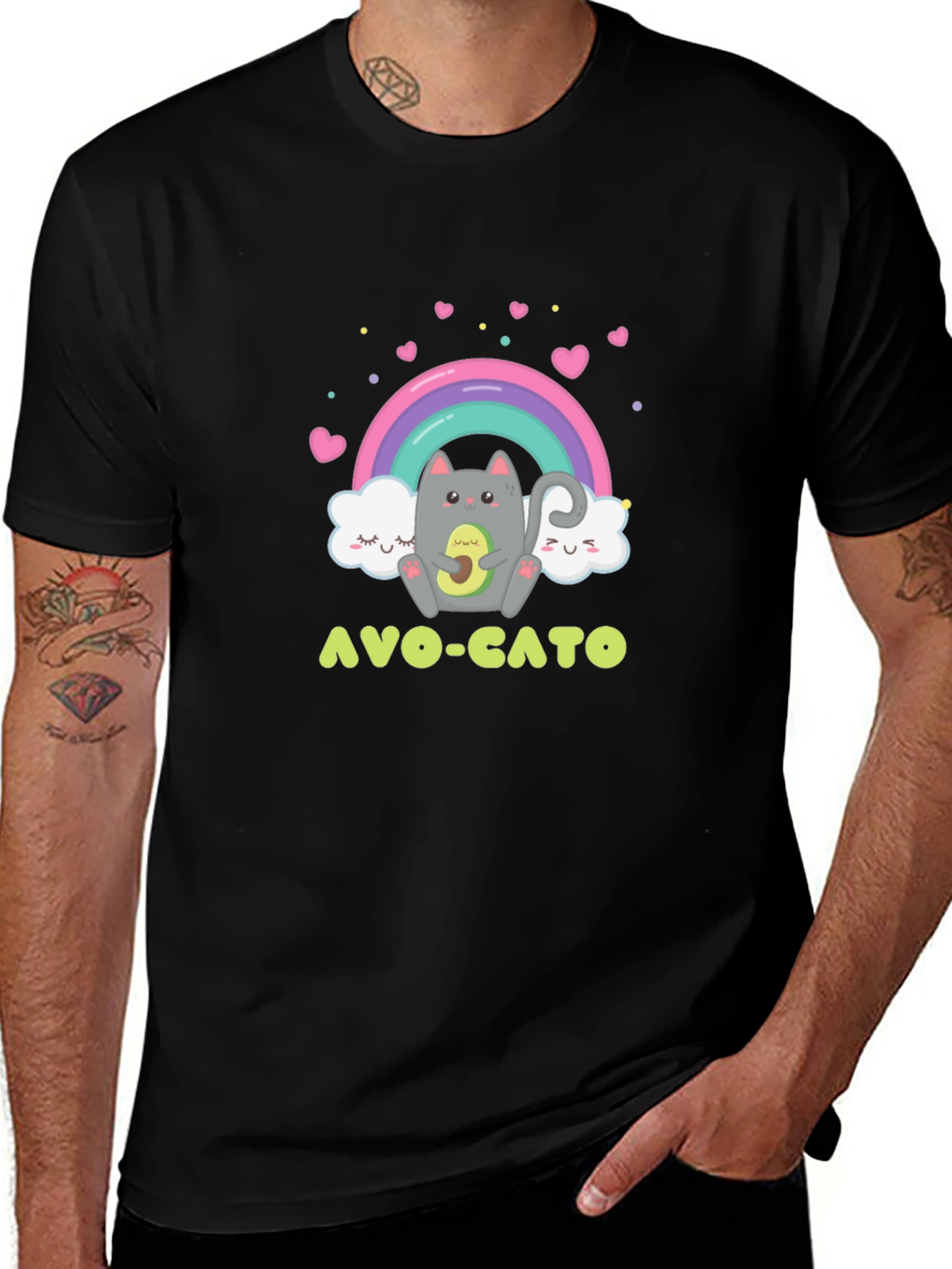 Avo-Cato Graphic Tee - Cute Avocado Cat T-Shirt