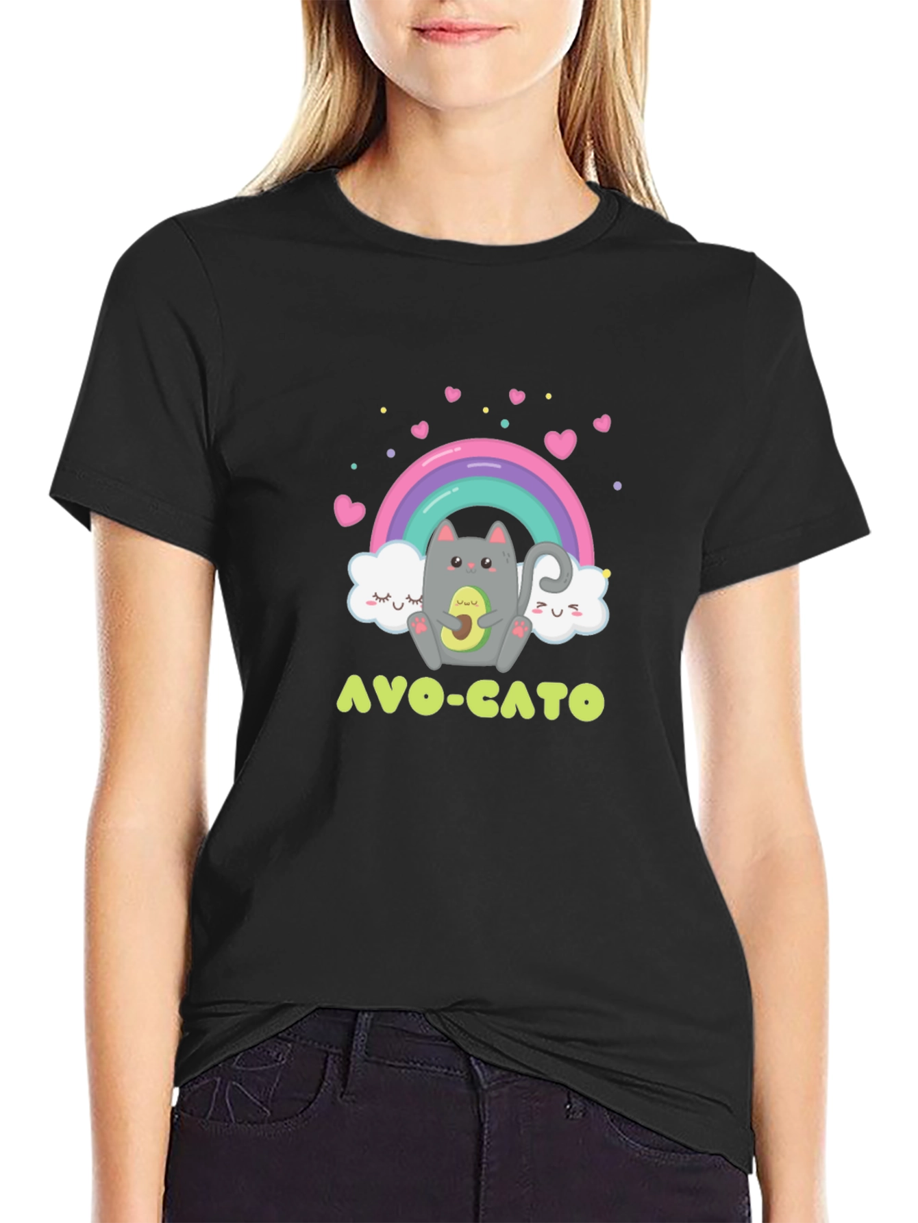 Avo-Cato Graphic Tee - Cute Avocado Cat T-Shirt